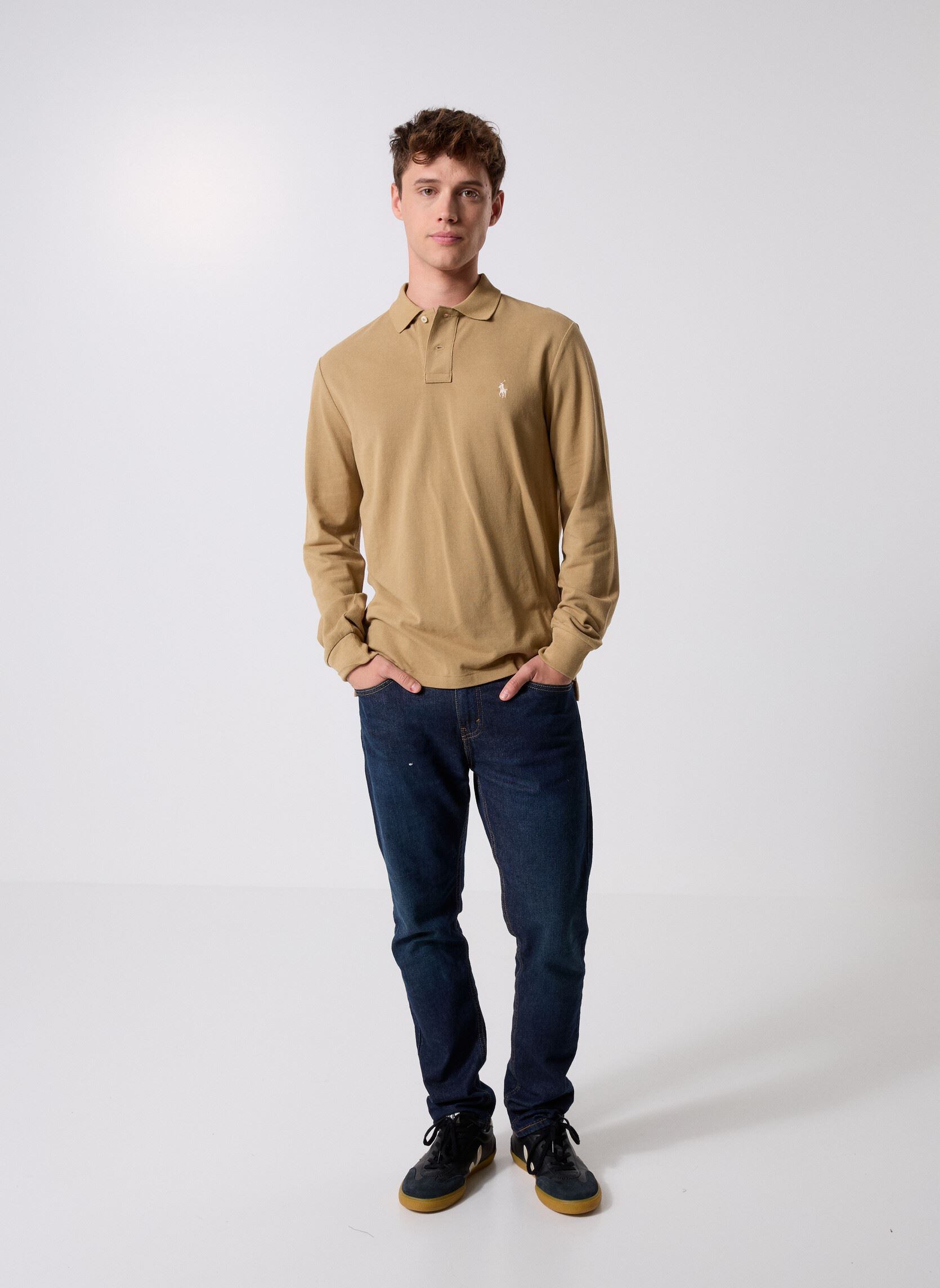 Polos Polo Coupe Ajustée En Piqué 710680790 homme marron Polo Ralph Lauren Polos Polo Coupe Ajustée En Piqué 710680790 homme marron CAFE TANC8176