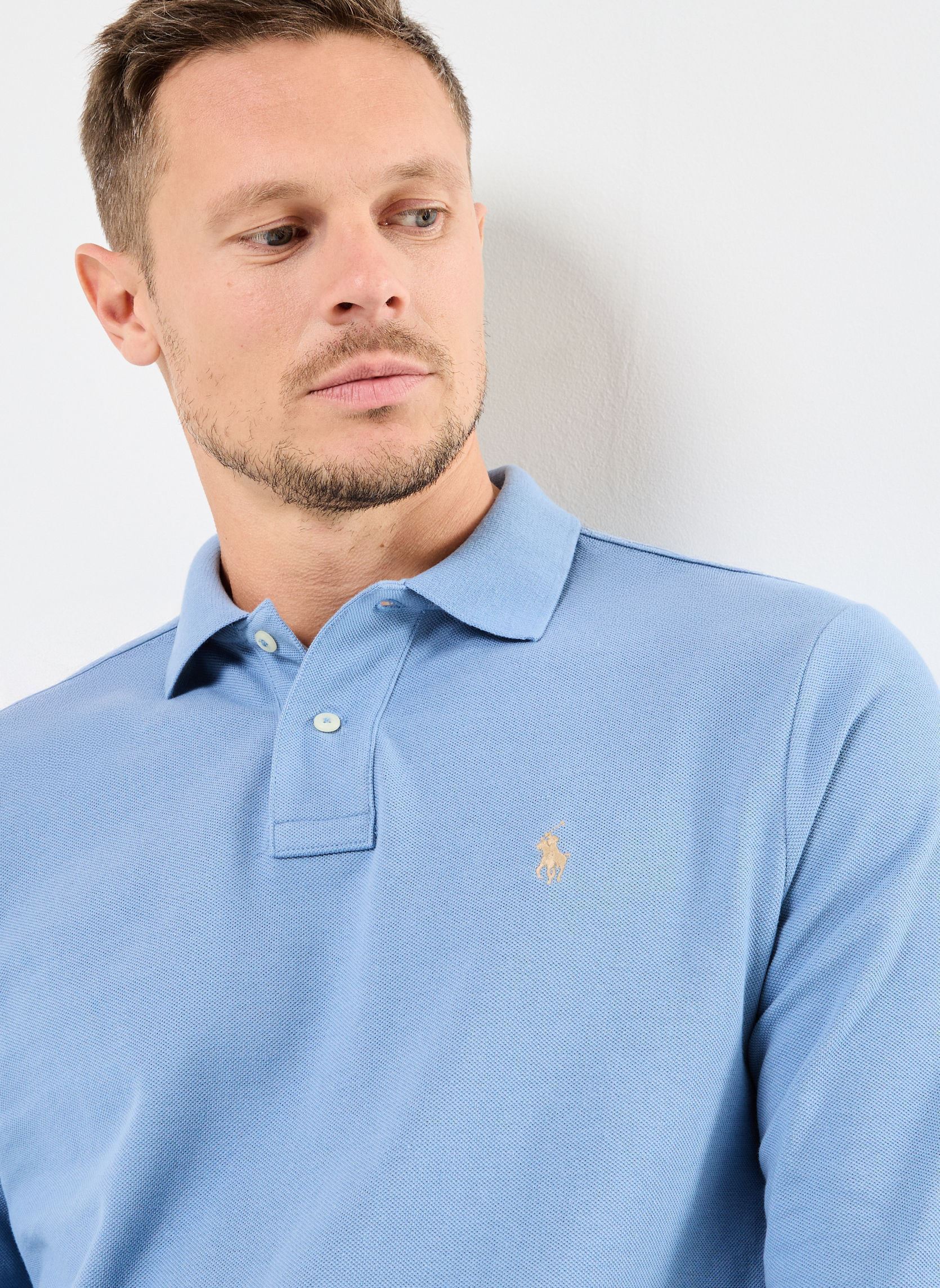Polos Polo Coupe Ajustée En Piqué 710680790 homme bleu Polo Ralph Lauren Polos Polo Coupe Ajustée En Piqué 710680790 homme bleu CHANNEL BLUE/C8640