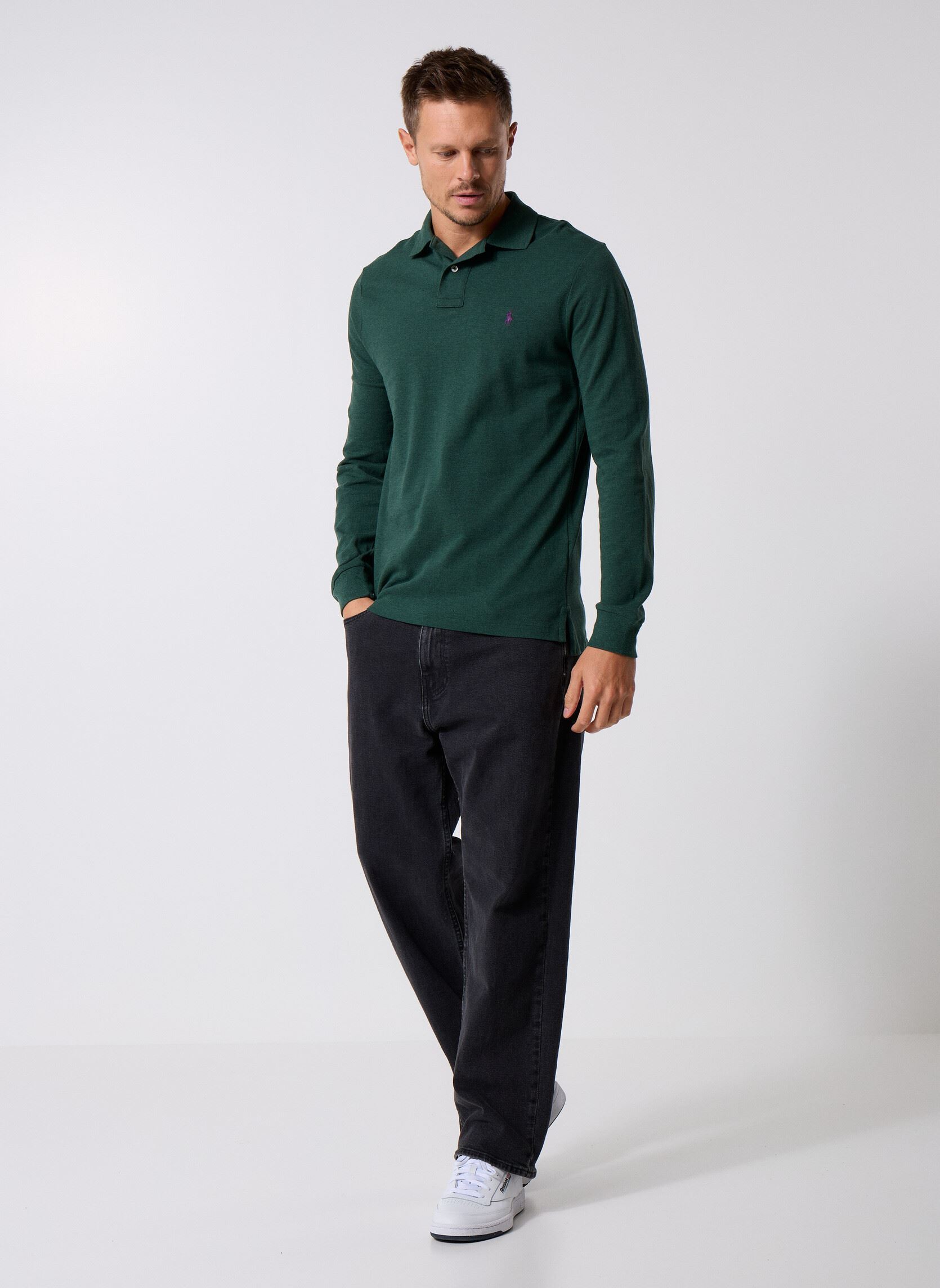 Polos Polo Coupe Ajustée En Piqué 710680790 homme vert Polo Ralph Lauren Polos Polo Coupe Ajustée En Piqué 710680790 homme vert SCOTCH PINE HEATHER/C4939