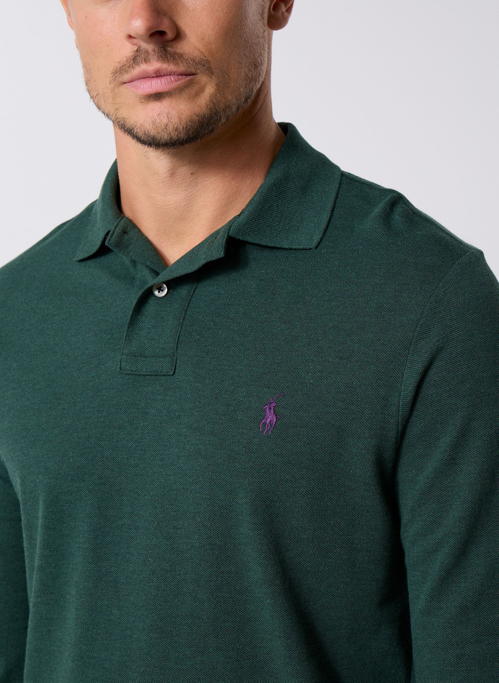 Polos Polo Coupe Ajustée En Piqué 710680790 homme vert Polo Ralph Lauren Polos Polo Coupe Ajustée En Piqué 710680790 homme vert SCOTCH PINE HEATHER/C4939