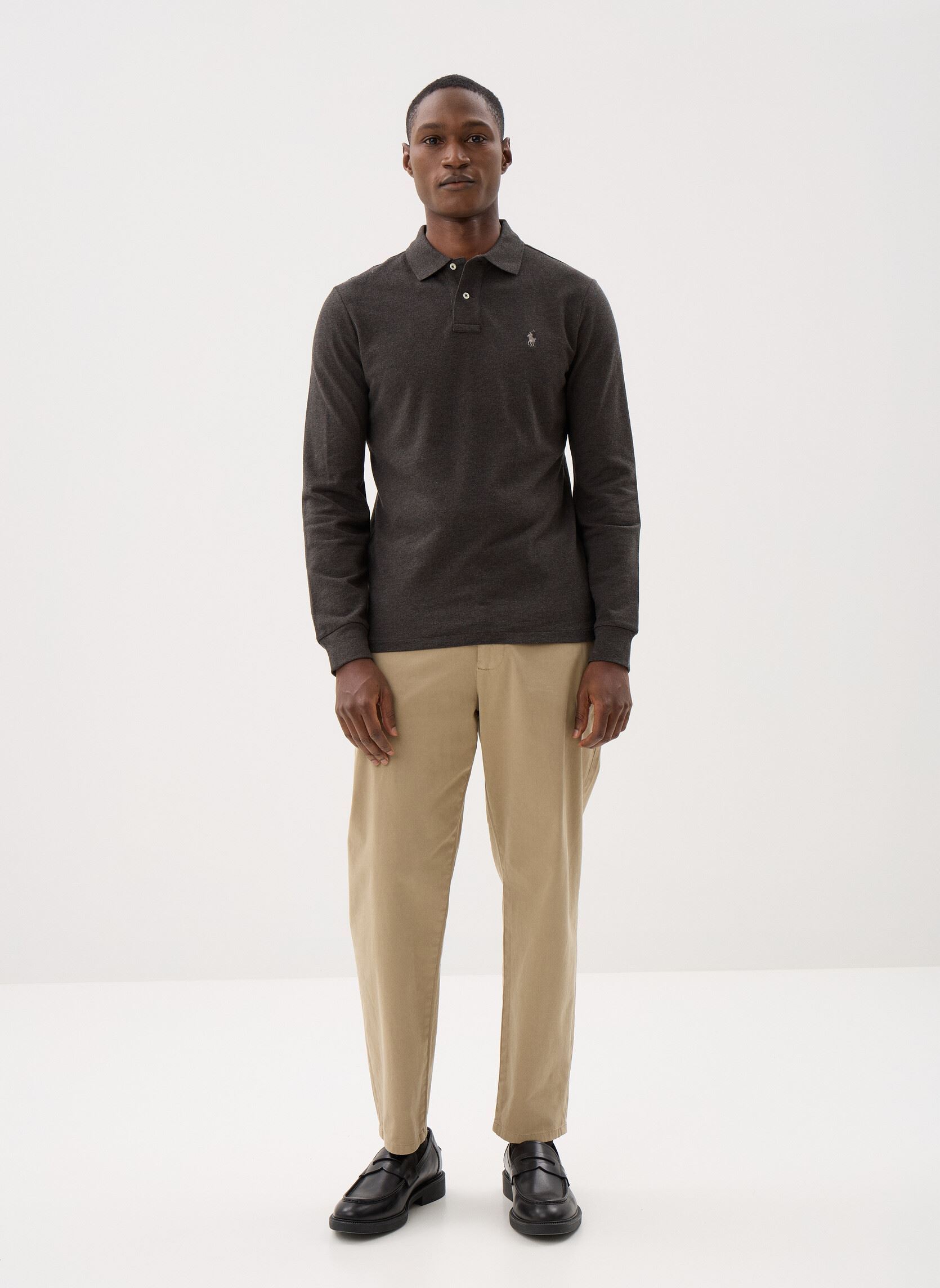 Polos Polo Coupe Ajustée En Piqué 710680790 homme gris Polo Ralph Lauren Polos Polo Coupe Ajustée En Piqué 710680790 homme gris DARK CHARCOAL HEATHER/C9835