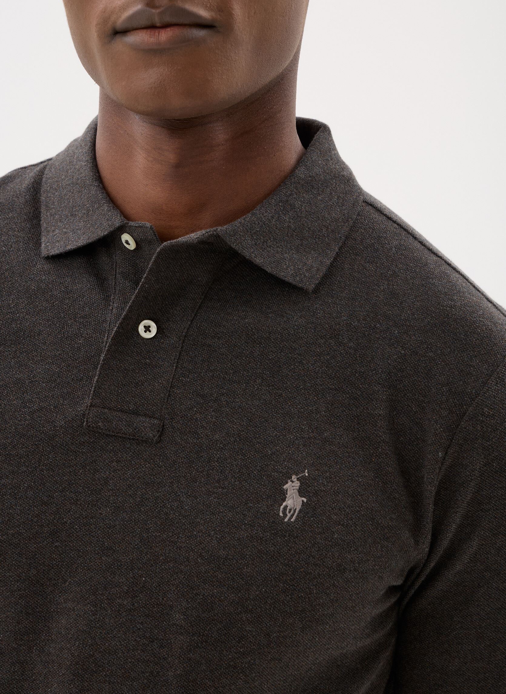 Polos Polo Coupe Ajustée En Piqué 710680790 homme gris Polo Ralph Lauren Polos Polo Coupe Ajustée En Piqué 710680790 homme gris DARK CHARCOAL HEATHER/C9835