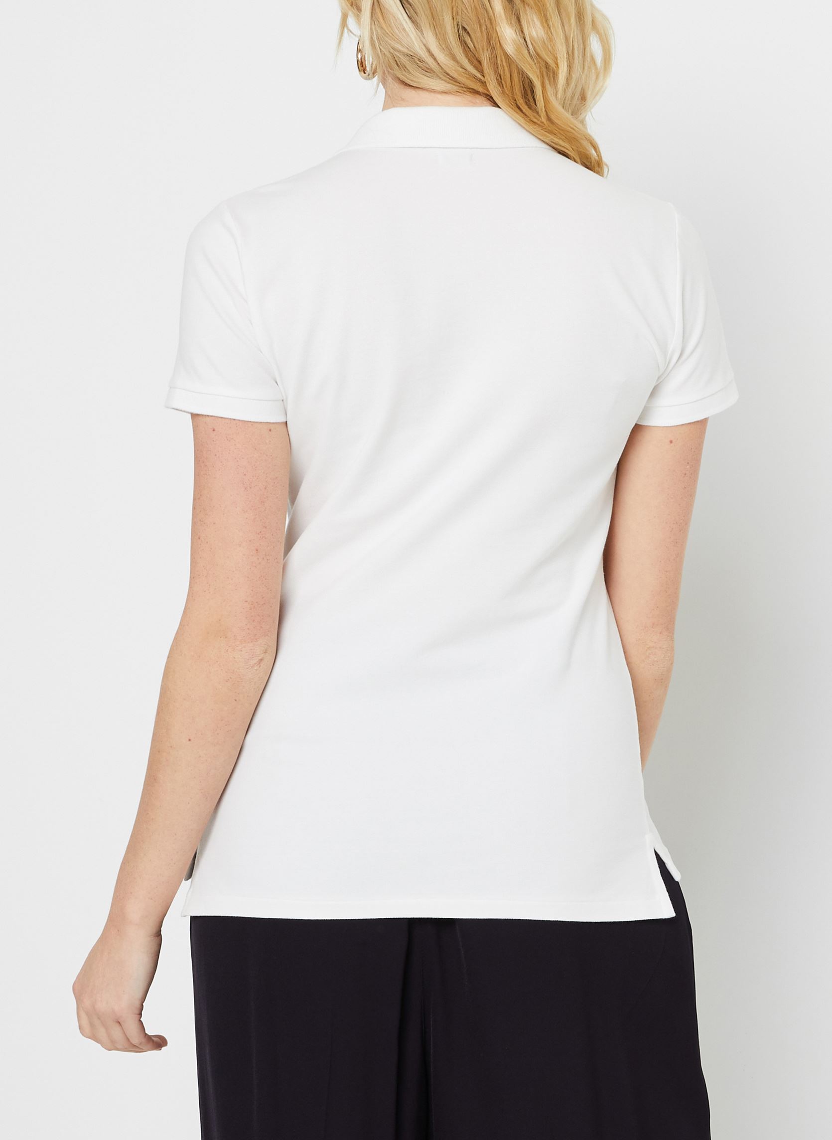 Polos Polo cintré en coton stretch femme blanc Polo Ralph Lauren Polos Polo cintré en coton stretch femme blanc WHITE