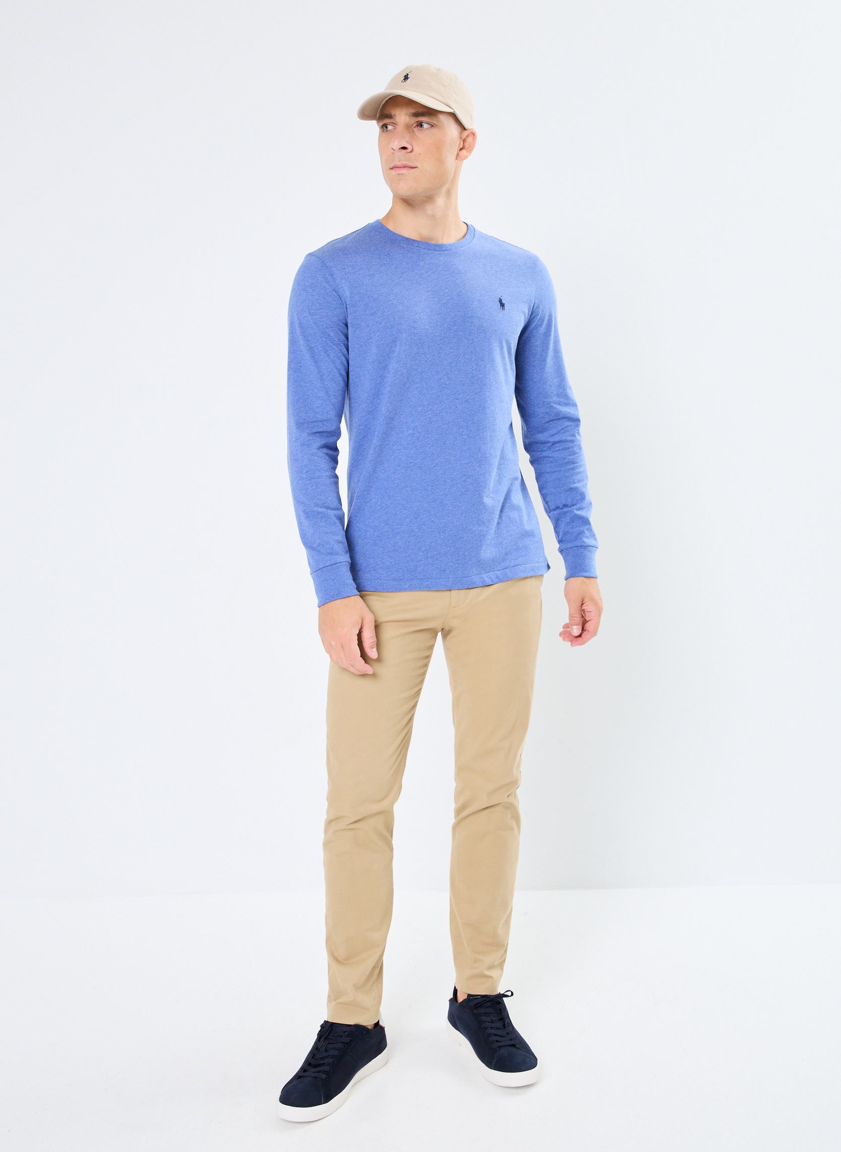 Magliette T-Shirt Ajusté Manches Longues En Jersey uomo blu Polo Ralph Lauren Magliette T-Shirt Ajusté Manches Longues En Jersey uomo blu FADED ROYAL HEATHERC7941