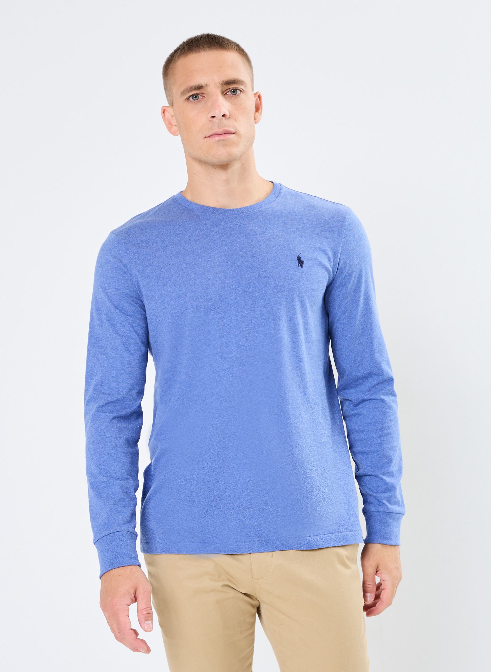 Vêtements Polo Ralph Lauren T shirt ajusté manches longues en jersey 710671468 pour Accessoires