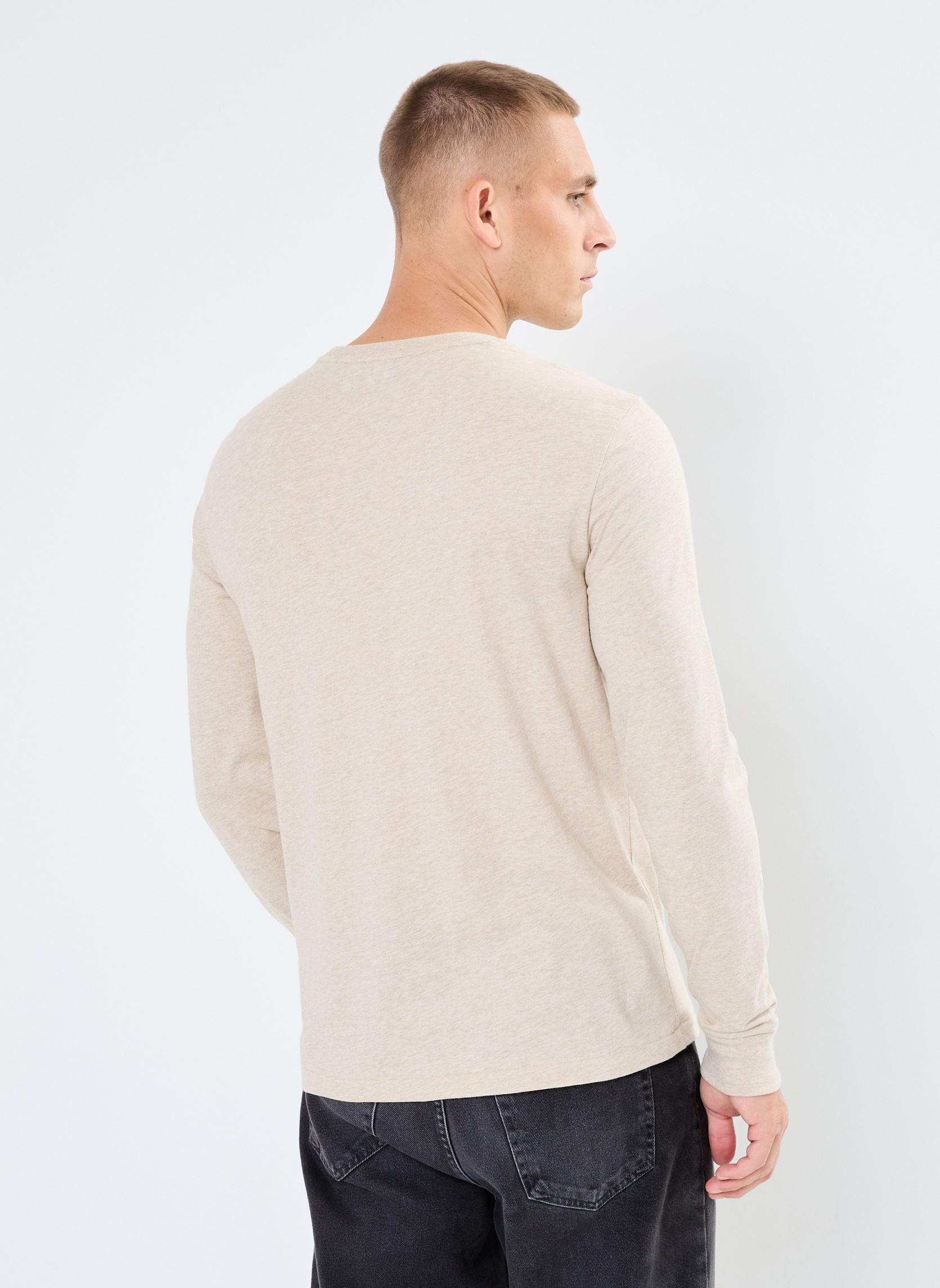 T-shirts T-Shirt Ajusté Manches Longues En Jersey heren beige Polo Ralph Lauren T-shirts T-Shirt Ajusté Manches Longues En Jersey heren beige EXPEDITION DUNE HEATHERC8888