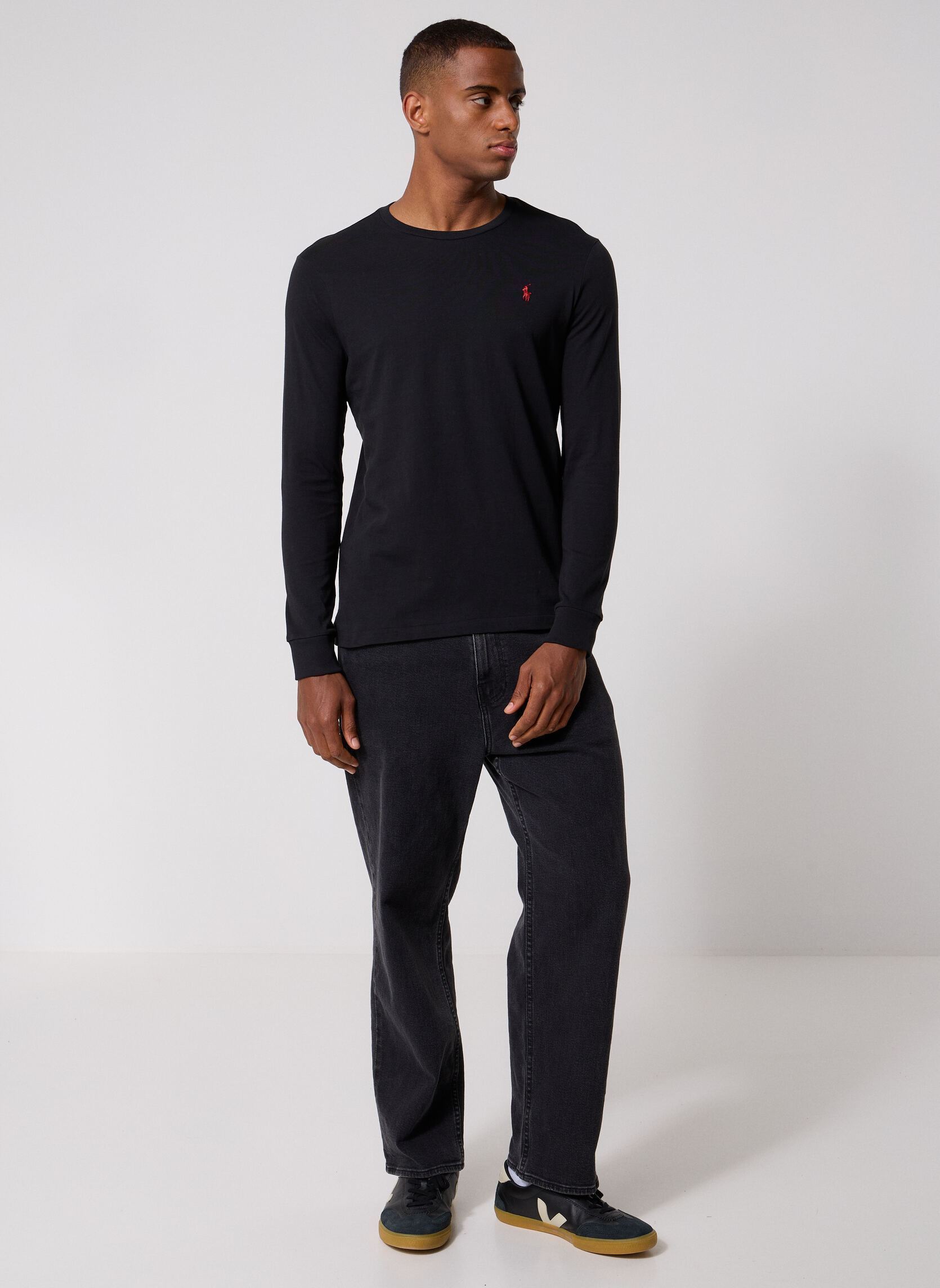 Tee-shirts T-Shirt Ajusté Manches Longues En Jersey homme noir Polo Ralph Lauren Tee-shirts T-Shirt Ajusté Manches Longues En Jersey homme noir POLO BLACK NEW