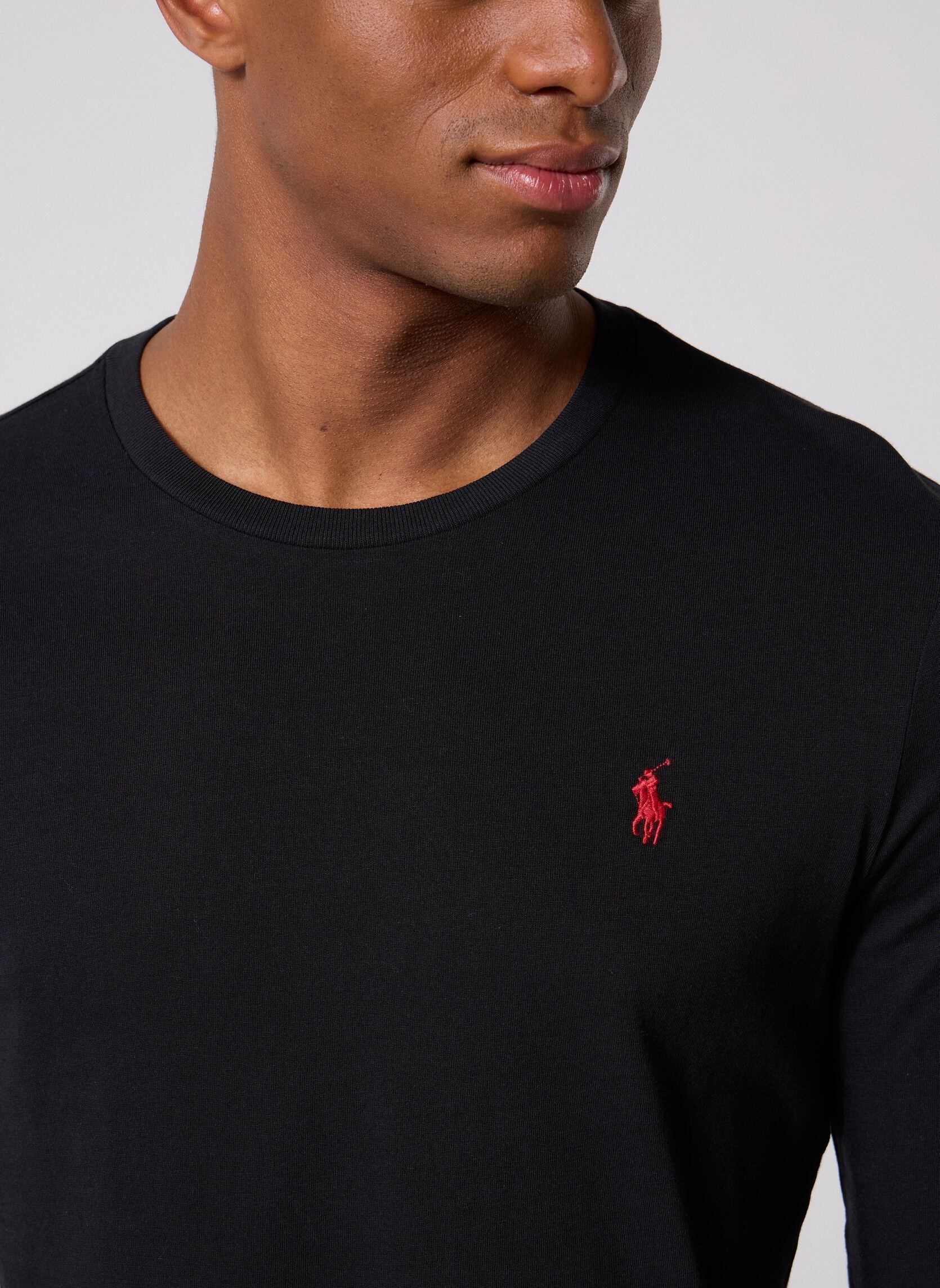 Tee-shirts T-Shirt Ajusté Manches Longues En Jersey homme noir Polo Ralph Lauren Tee-shirts T-Shirt Ajusté Manches Longues En Jersey homme noir POLO BLACK NEW