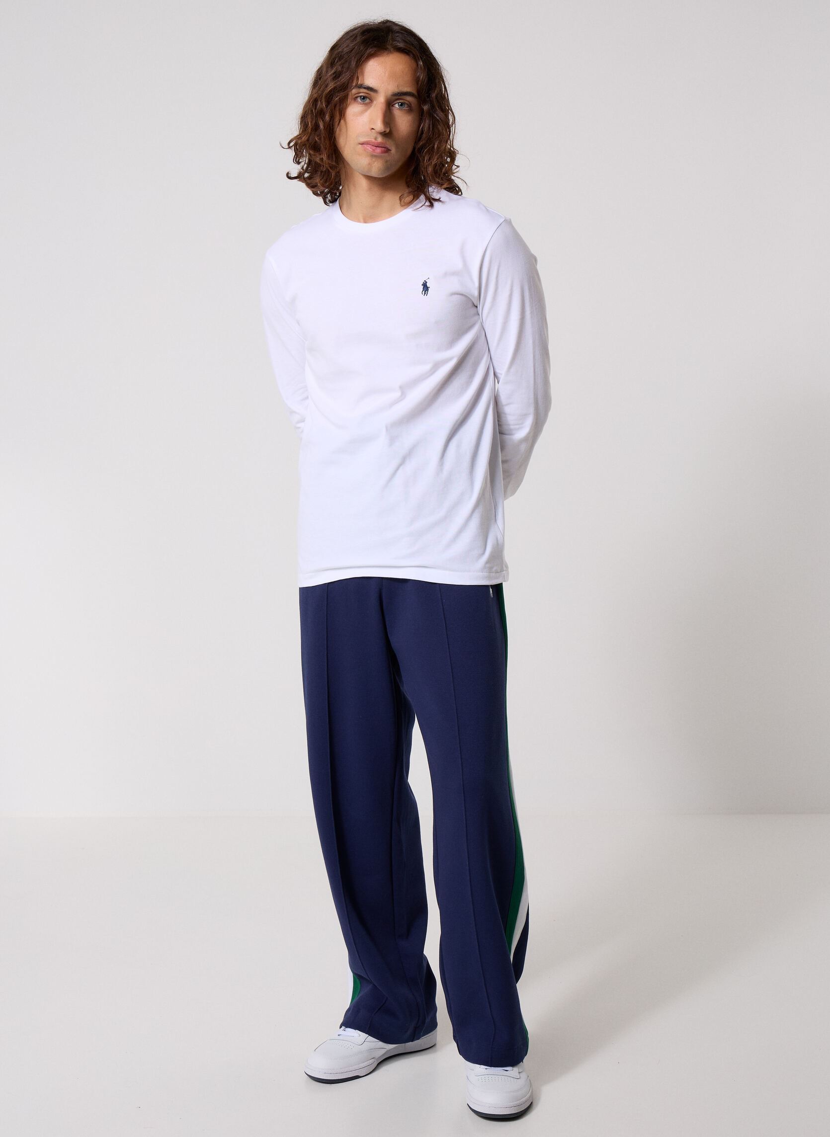 Tee-shirts T-Shirt Ajusté Manches Longues En Jersey homme blanc Polo Ralph Lauren Tee-shirts T-Shirt Ajusté Manches Longues En Jersey homme blanc WHITE