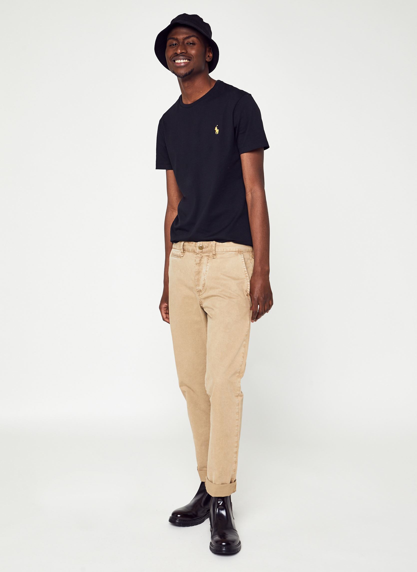Tee-shirts T-shirt ajusté à col rond en jersey homme noir Polo Ralph Lauren Tee-shirts T-shirt ajusté à col rond en jersey homme noir POLO BLACK