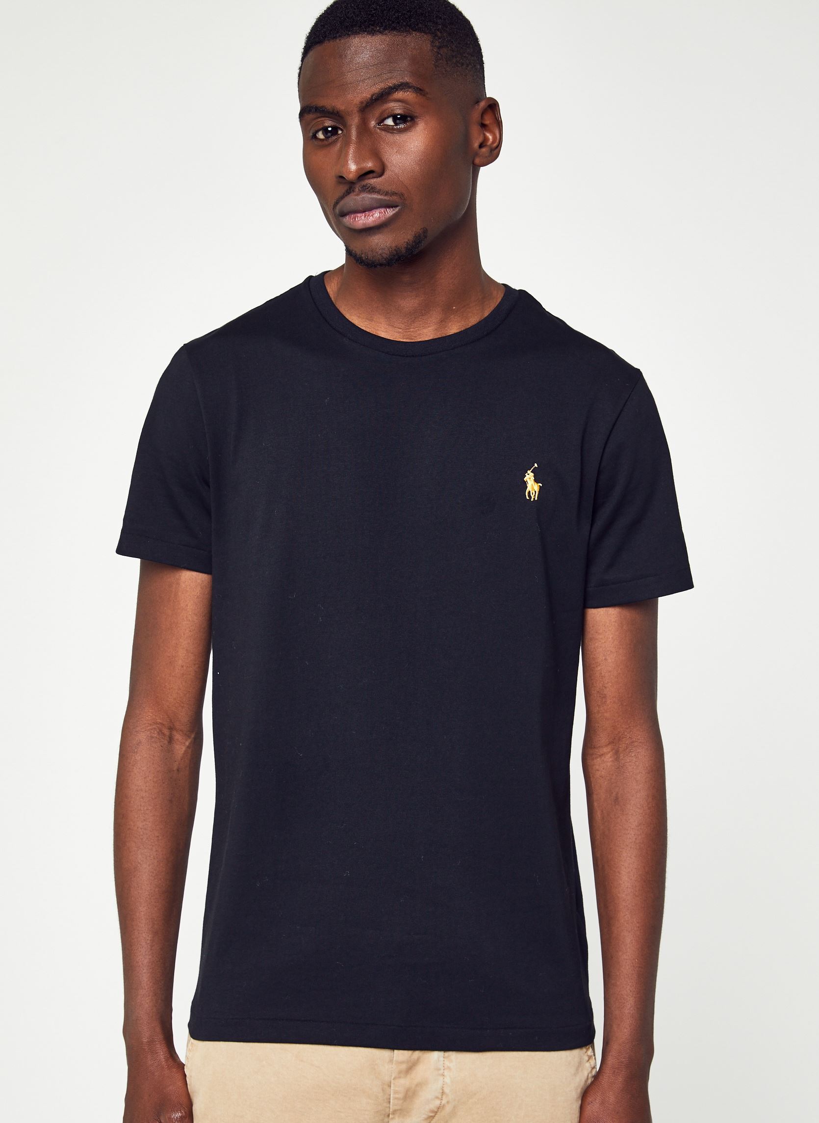 Tee-shirts T-shirt ajusté à col rond en jersey homme noir Polo Ralph Lauren Tee-shirts T-shirt ajusté à col rond en jersey homme noir POLO BLACK