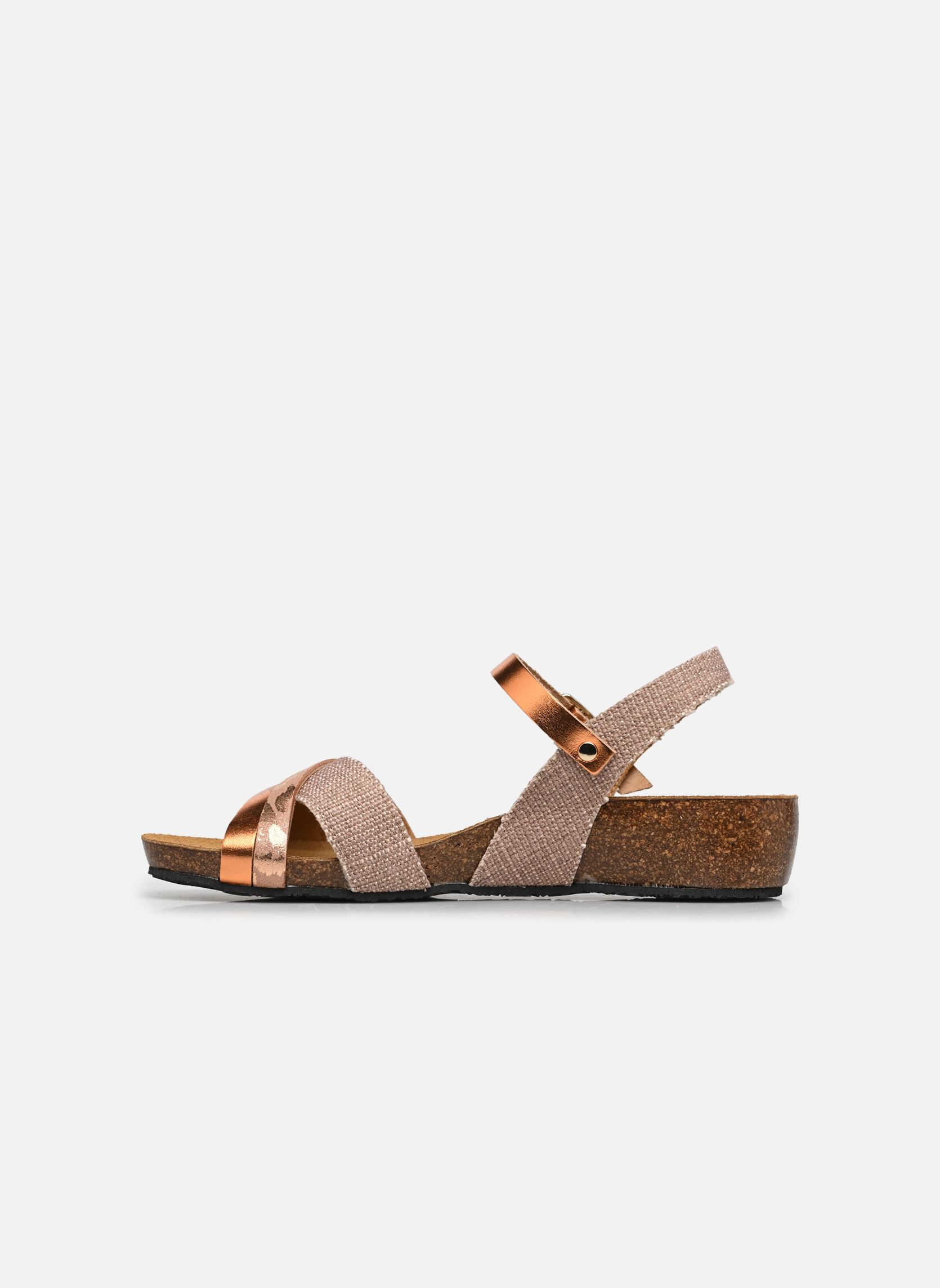 Sandales compensées et plateformes Norte femme beige Plakton Sandales compensées et plateformes Norte femme beige LINO NATURAL METAL LUX ORO MIC