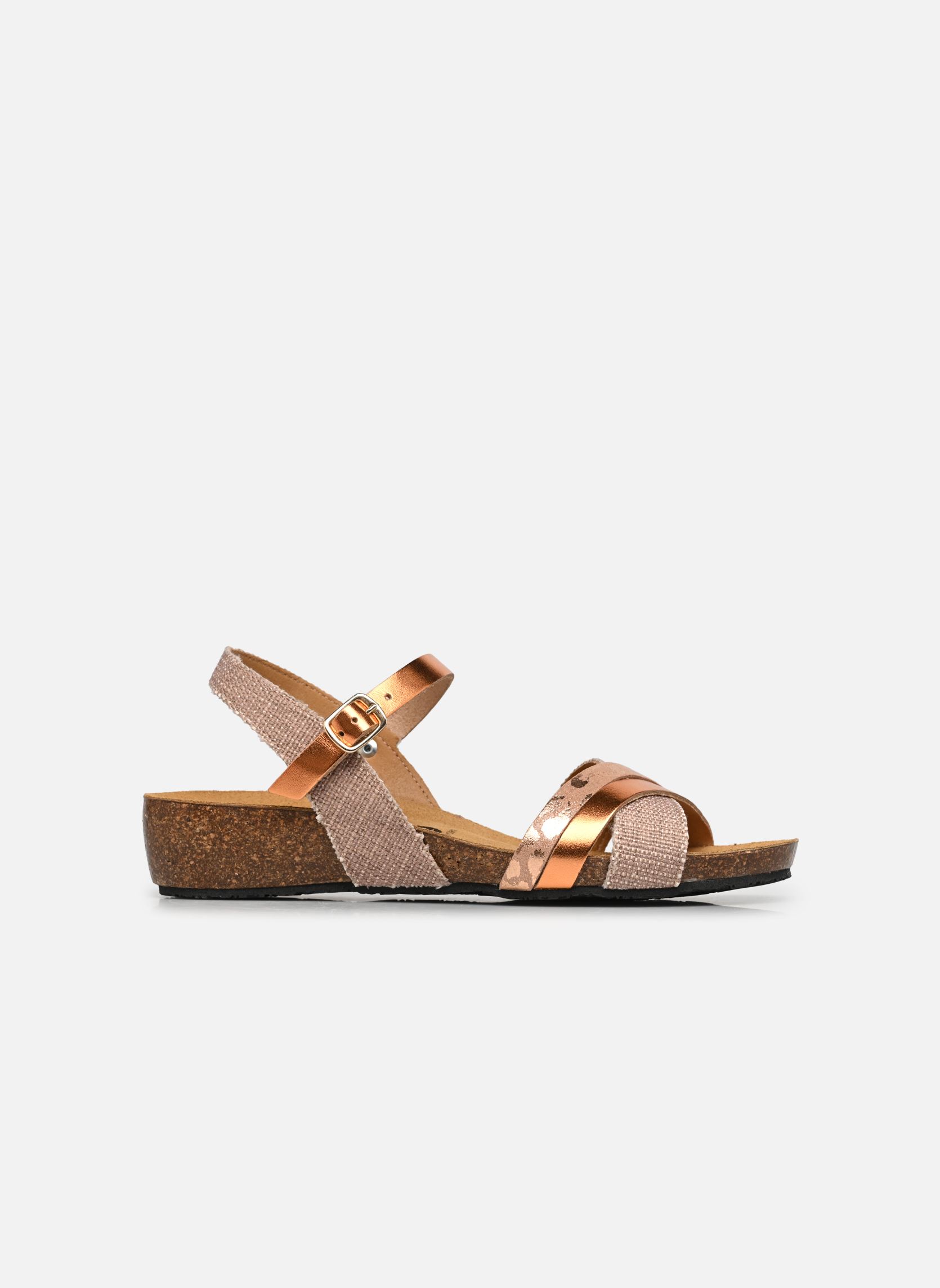 Sandales compensées et plateformes Norte femme beige Plakton Sandales compensées et plateformes Norte femme beige LINO NATURAL METAL LUX ORO MIC