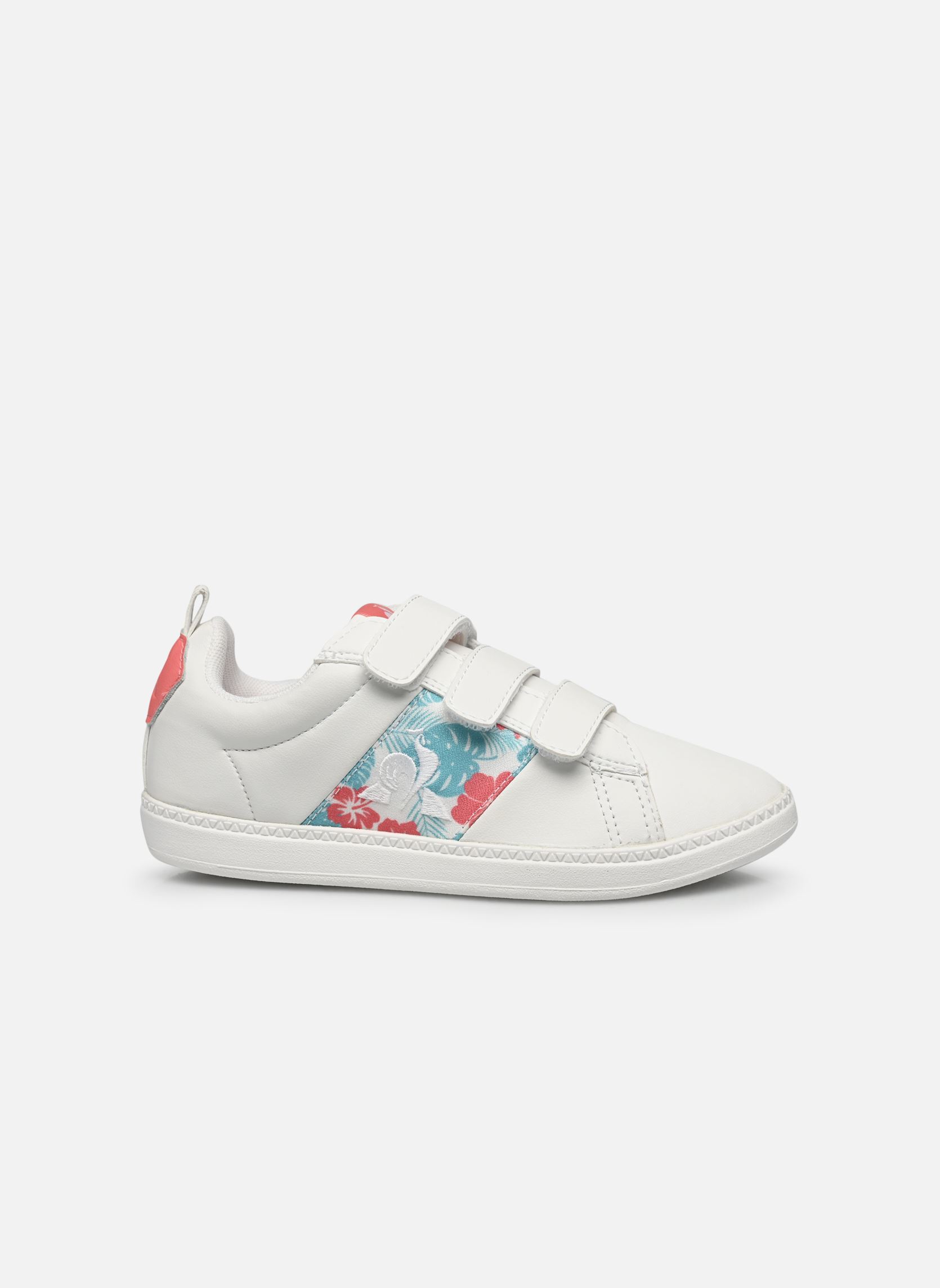 Niedrige Sneaker COURTCLASSIC PS FLORAL mädchen weiß Le Coq Sportif Niedrige Sneaker COURTCLASSIC PS FLORAL mädchen weiß OPTICAL WHITE/SHELL PINK