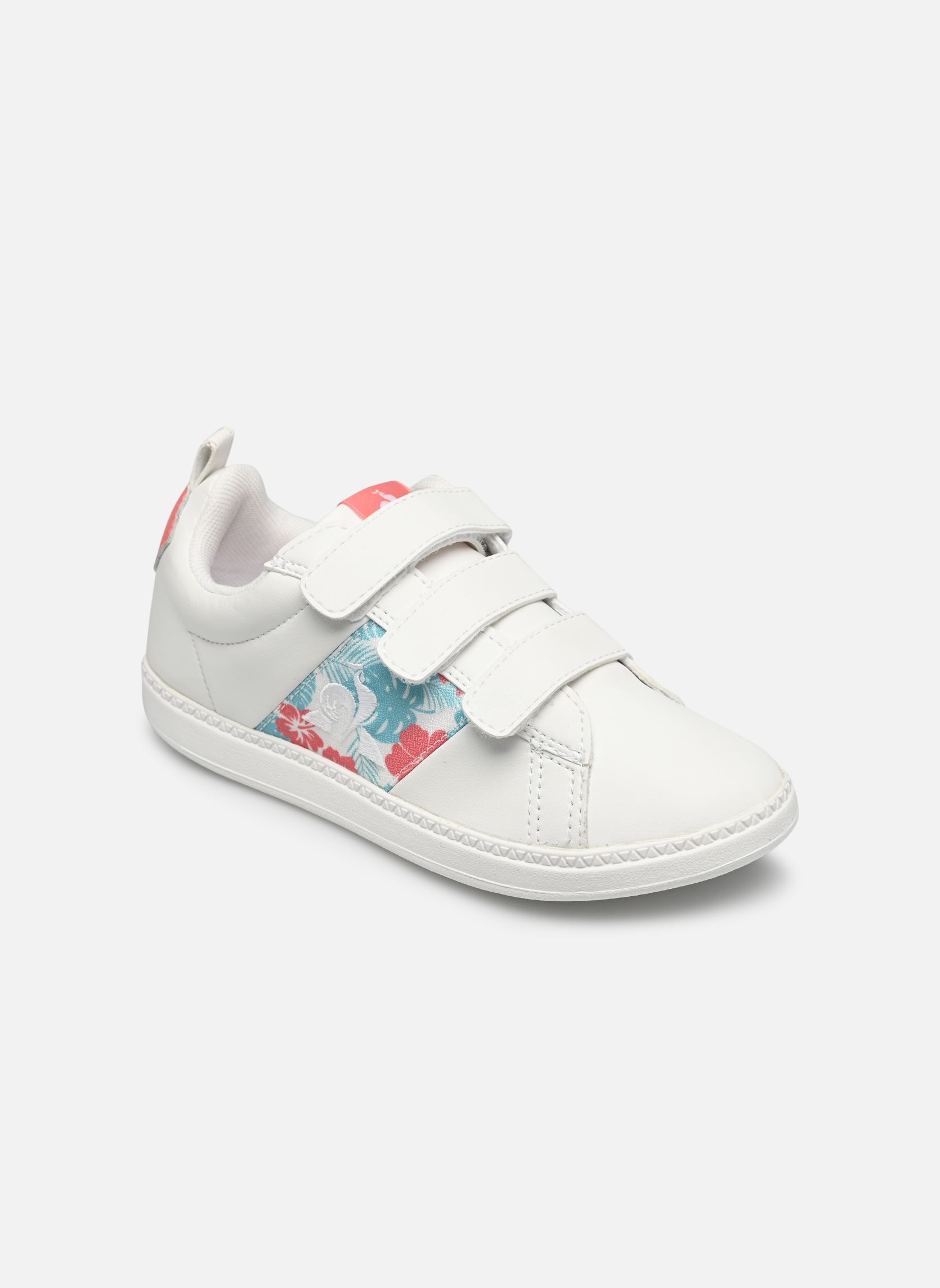 Niedrige Sneaker COURTCLASSIC PS FLORAL mädchen weiß Le Coq Sportif Niedrige Sneaker COURTCLASSIC PS FLORAL mädchen weiß OPTICAL WHITE/SHELL PINK