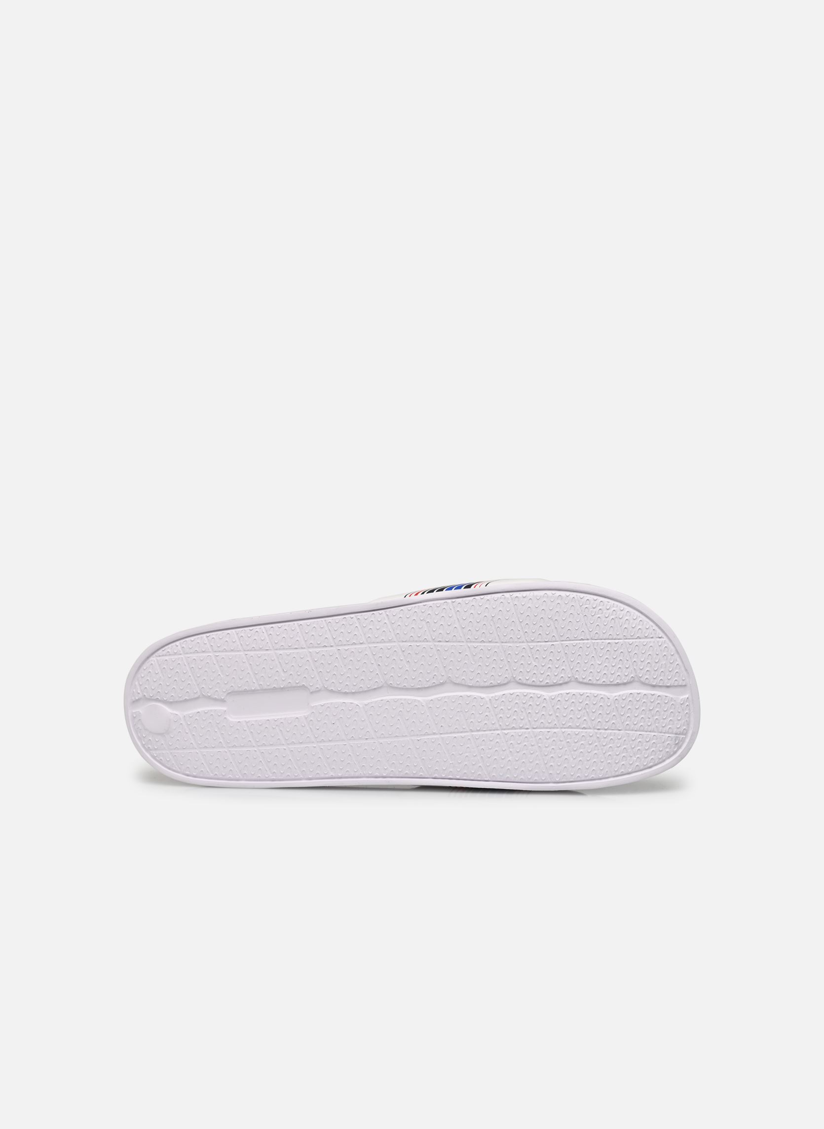Sandalen en muilen JFWLEWIS STRIPE SLIDER heren wit Jack & Jones Sandalen en muilen JFWLEWIS STRIPE SLIDER heren wit Bright white