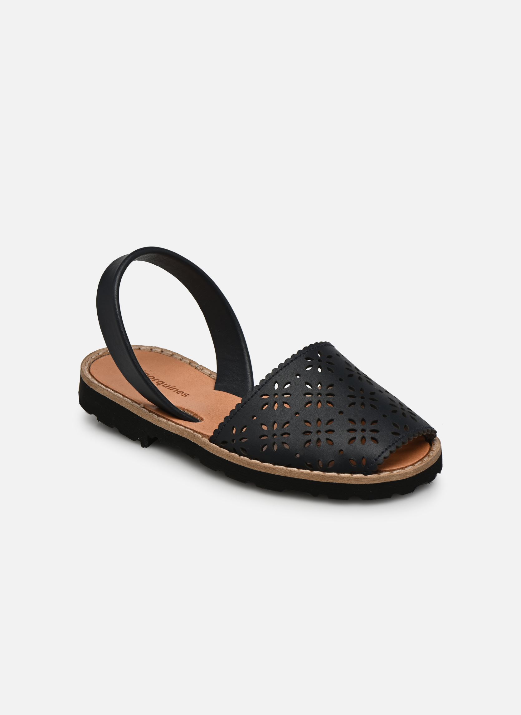 Sandales Avarca Cuir Perforé Fleur Azul fille bleu Minorquines Sandales Avarca Cuir Perforé Fleur Azul fille bleu AZUL