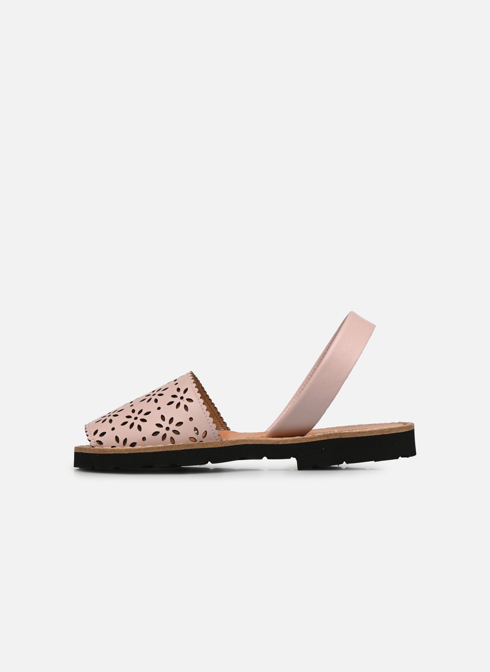 Sandalias Avarca Cuir Perforé Fleur Pink niña rosa Minorquines Sandalias Avarca Cuir Perforé Fleur Pink niña rosa PINK