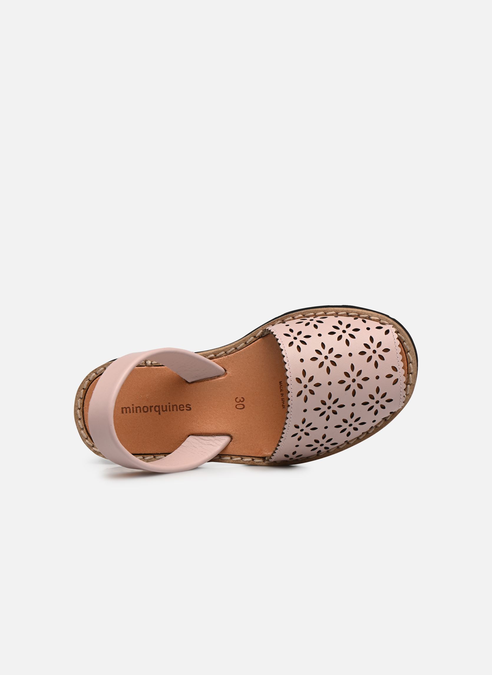 Sandalias Avarca Cuir Perforé Fleur Pink niña rosa Minorquines Sandalias Avarca Cuir Perforé Fleur Pink niña rosa PINK