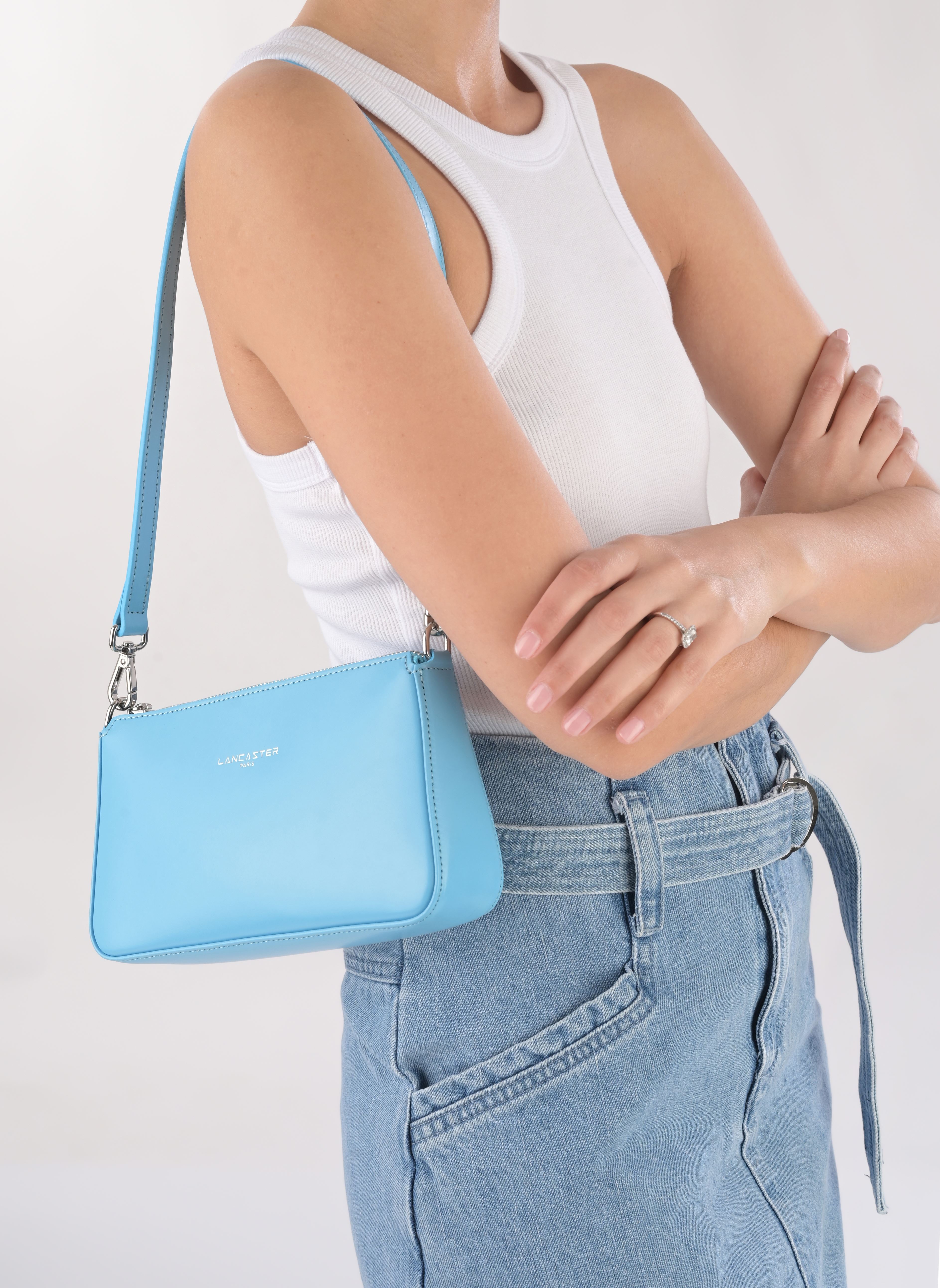 Schoudertassen Trotteur Zippée S Suave Even dames blauw Lancaster Schoudertassen Trotteur Zippée S Suave Even dames blauw BLEU ATOLL