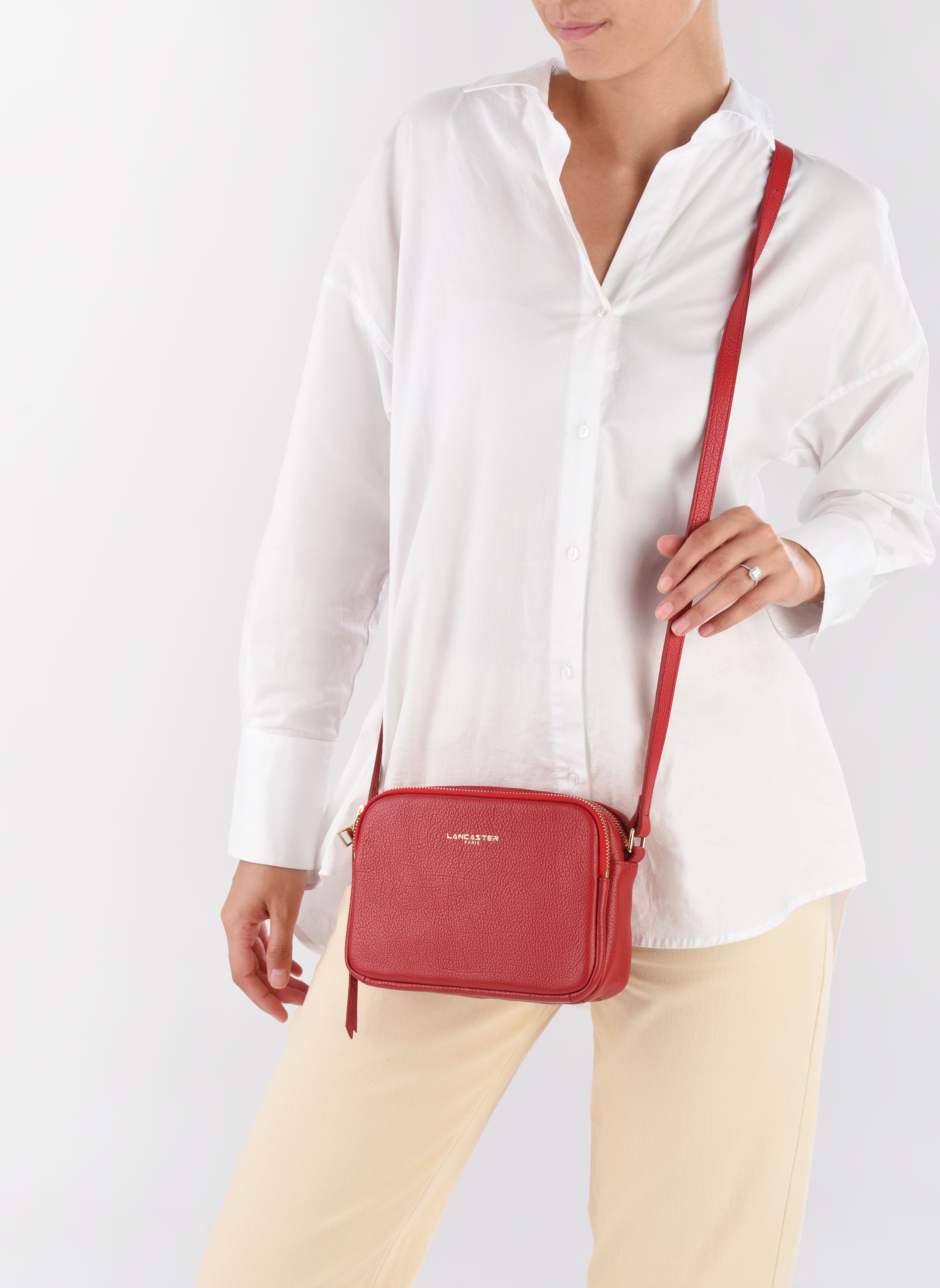Schoudertassen Trotteur Zippé Dune dames rood Lancaster Schoudertassen Trotteur Zippé Dune dames rood ROUGE