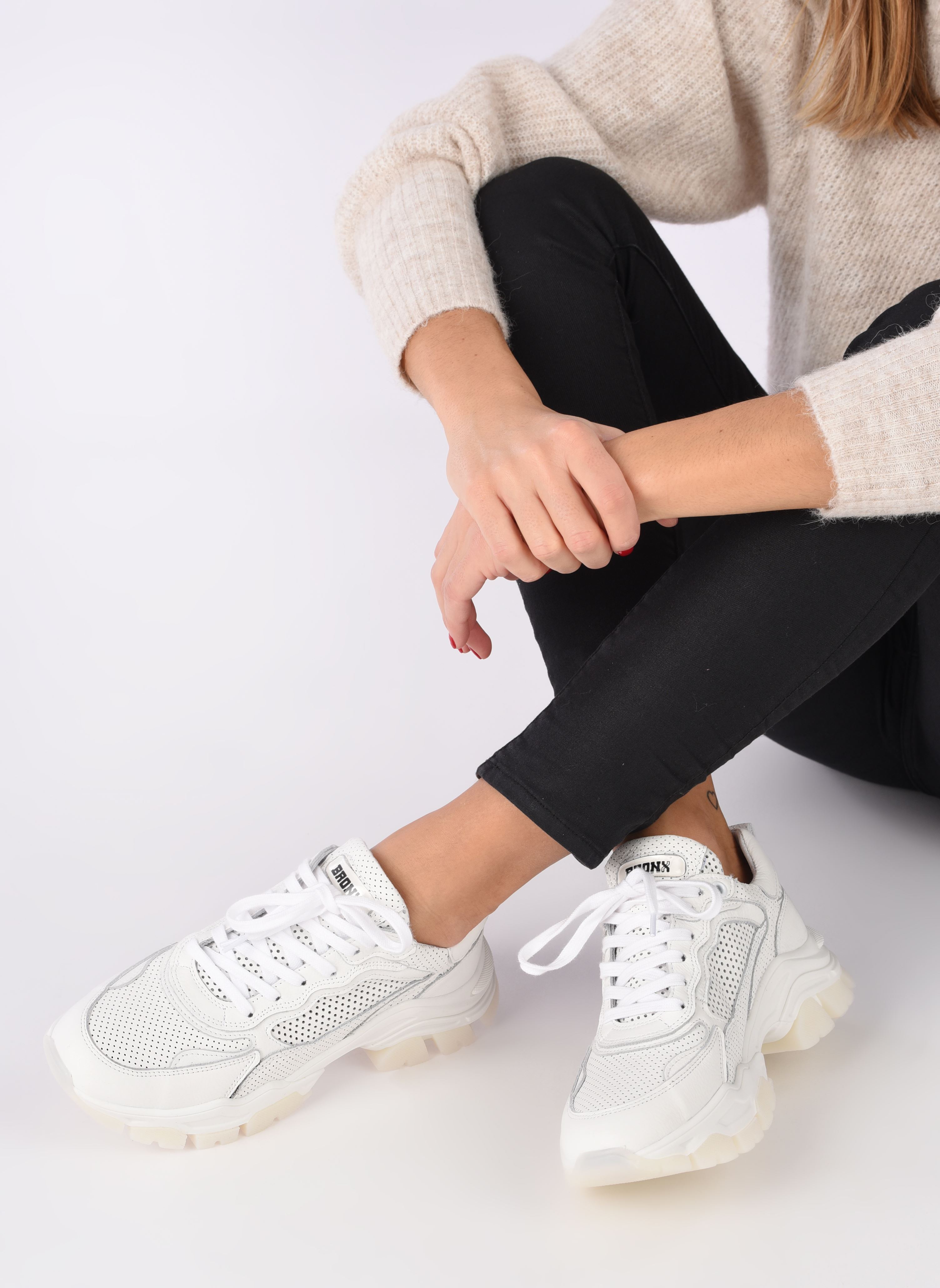 Niedrige Sneaker Tayke-over 66426 damen weiß Bronx Niedrige Sneaker Tayke-over 66426 damen weiß White