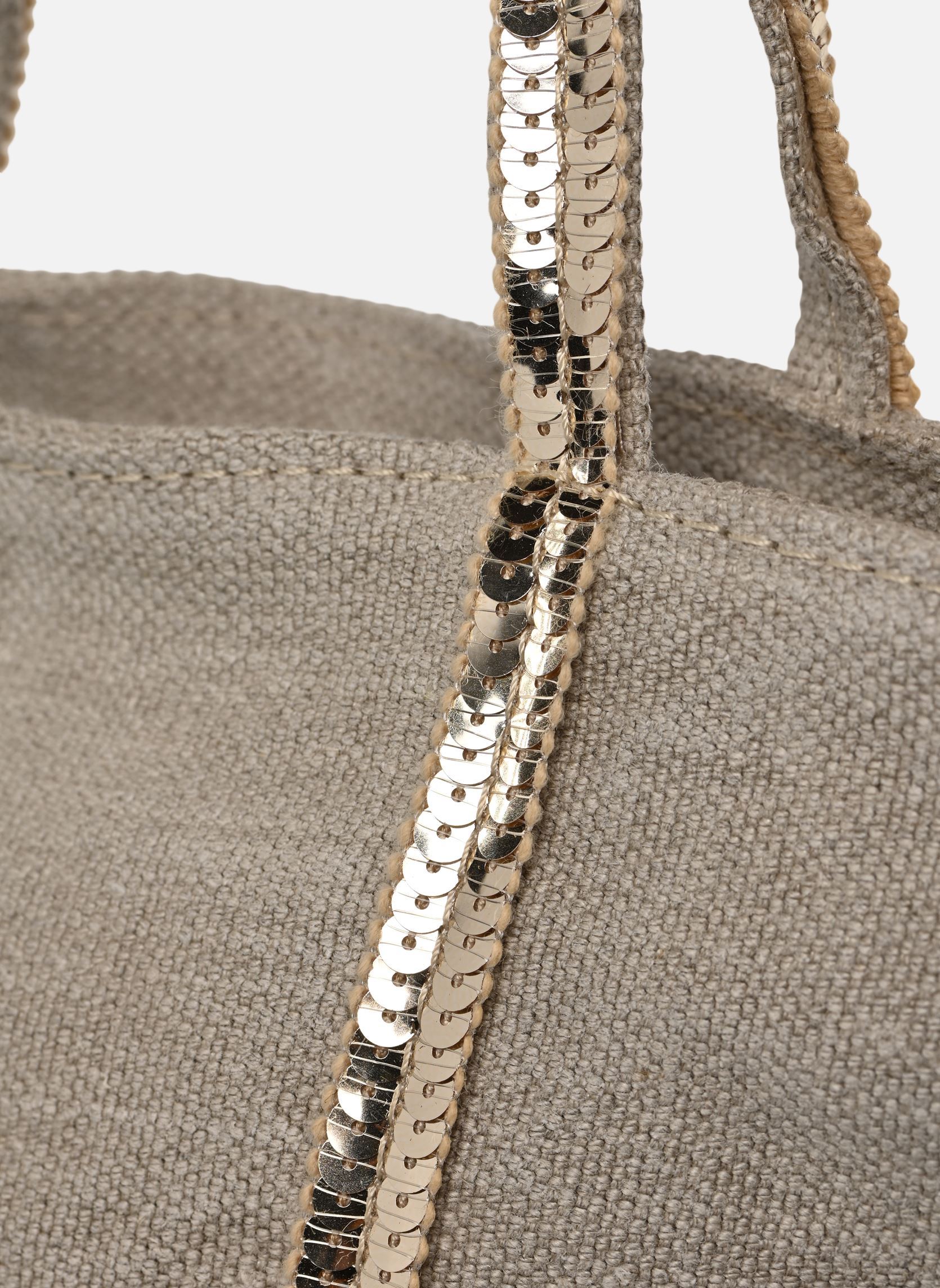 Cabas Cabas XS Bandoulière en Lin et Paillette femme beige Vanessa Bruno Cabas Cabas XS Bandoulière en Lin et Paillette femme beige SABLE