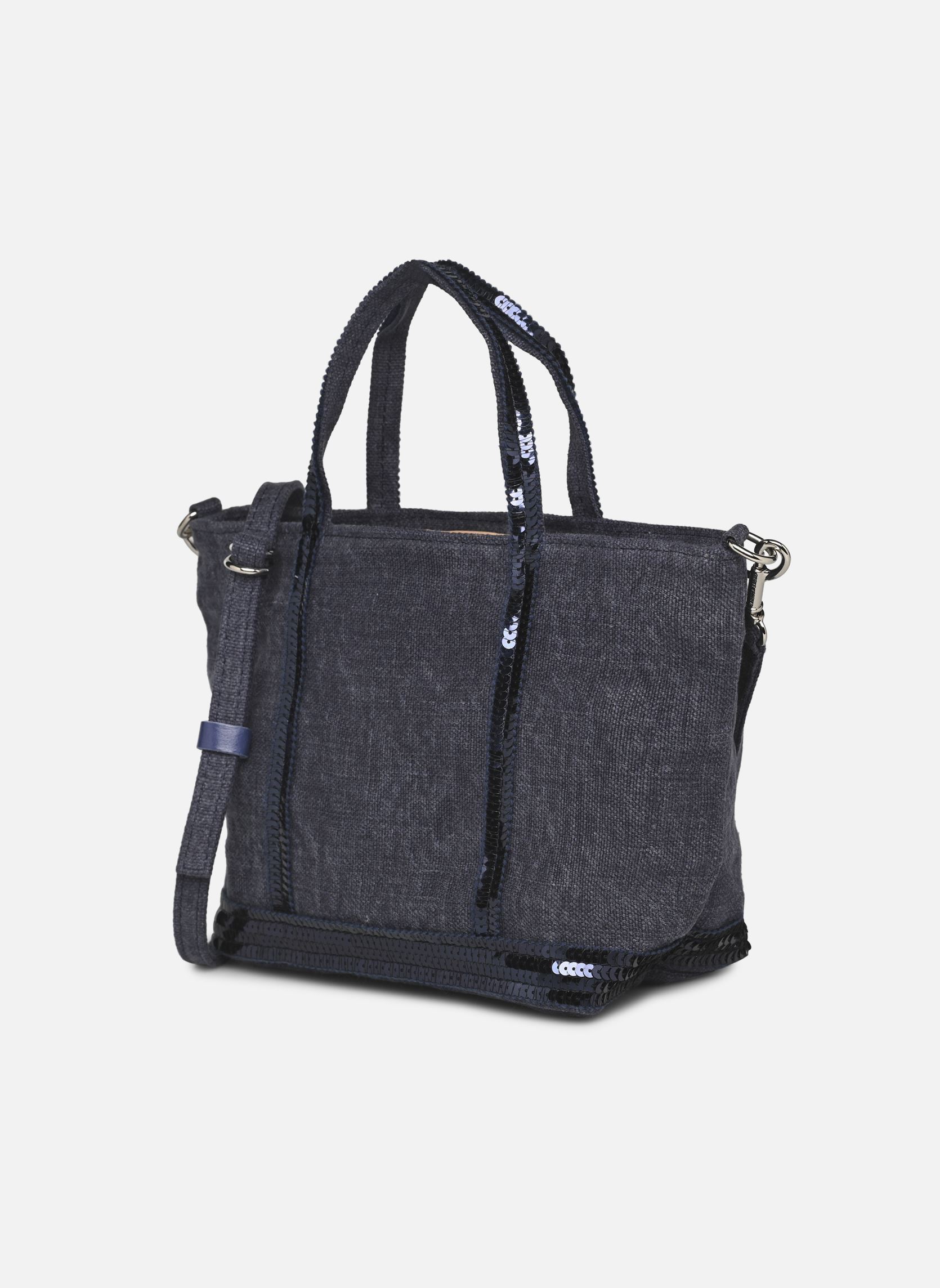 Cabas Cabas XS Bandoulière en Lin et Paillette femme bleu Vanessa Bruno Cabas Cabas XS Bandoulière en Lin et Paillette femme bleu DENIM