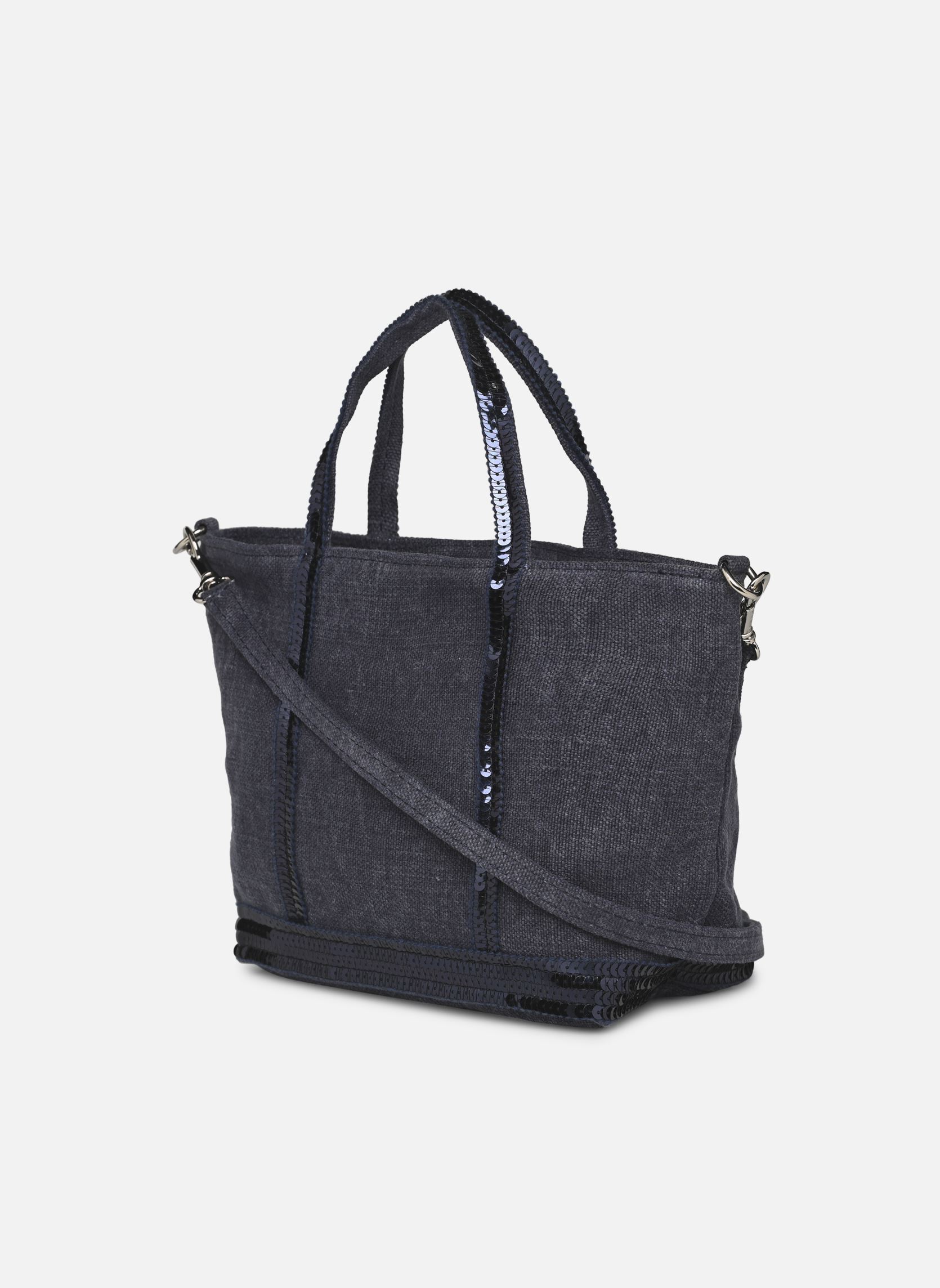 Cabas Cabas XS Bandoulière en Lin et Paillette femme bleu Vanessa Bruno Cabas Cabas XS Bandoulière en Lin et Paillette femme bleu DENIM
