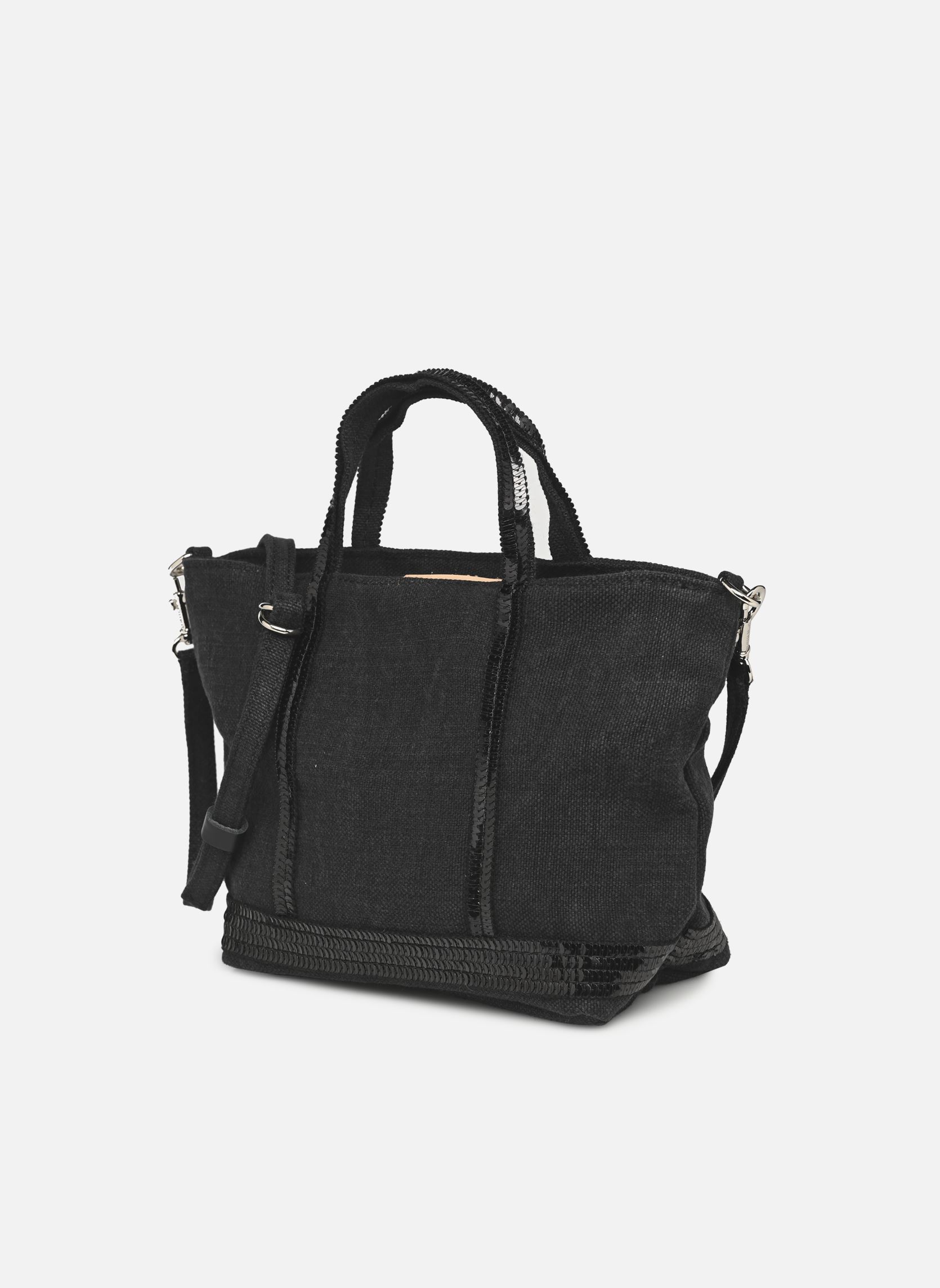 Cabas Cabas XS Bandoulière en Lin et Paillette femme noir Vanessa Bruno Cabas Cabas XS Bandoulière en Lin et Paillette femme noir NOIR