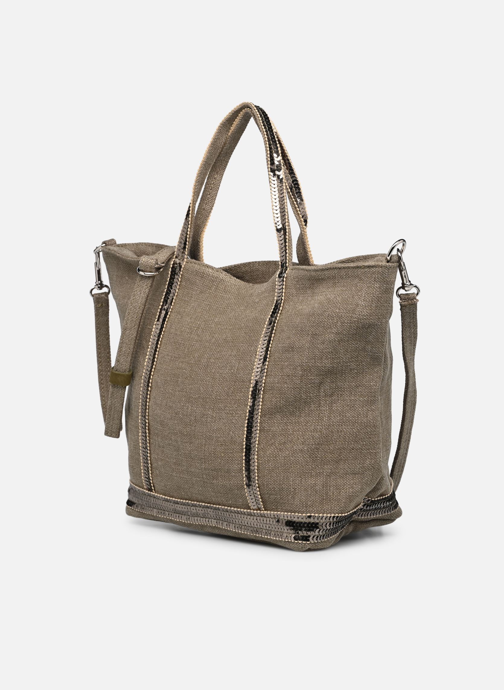 Borsa da spiaggia Cabas S Bandoulière en Lin et Paillettes donna verde Vanessa Bruno Borsa da spiaggia Cabas S Bandoulière en Lin et Paillettes donna verde KAKI
