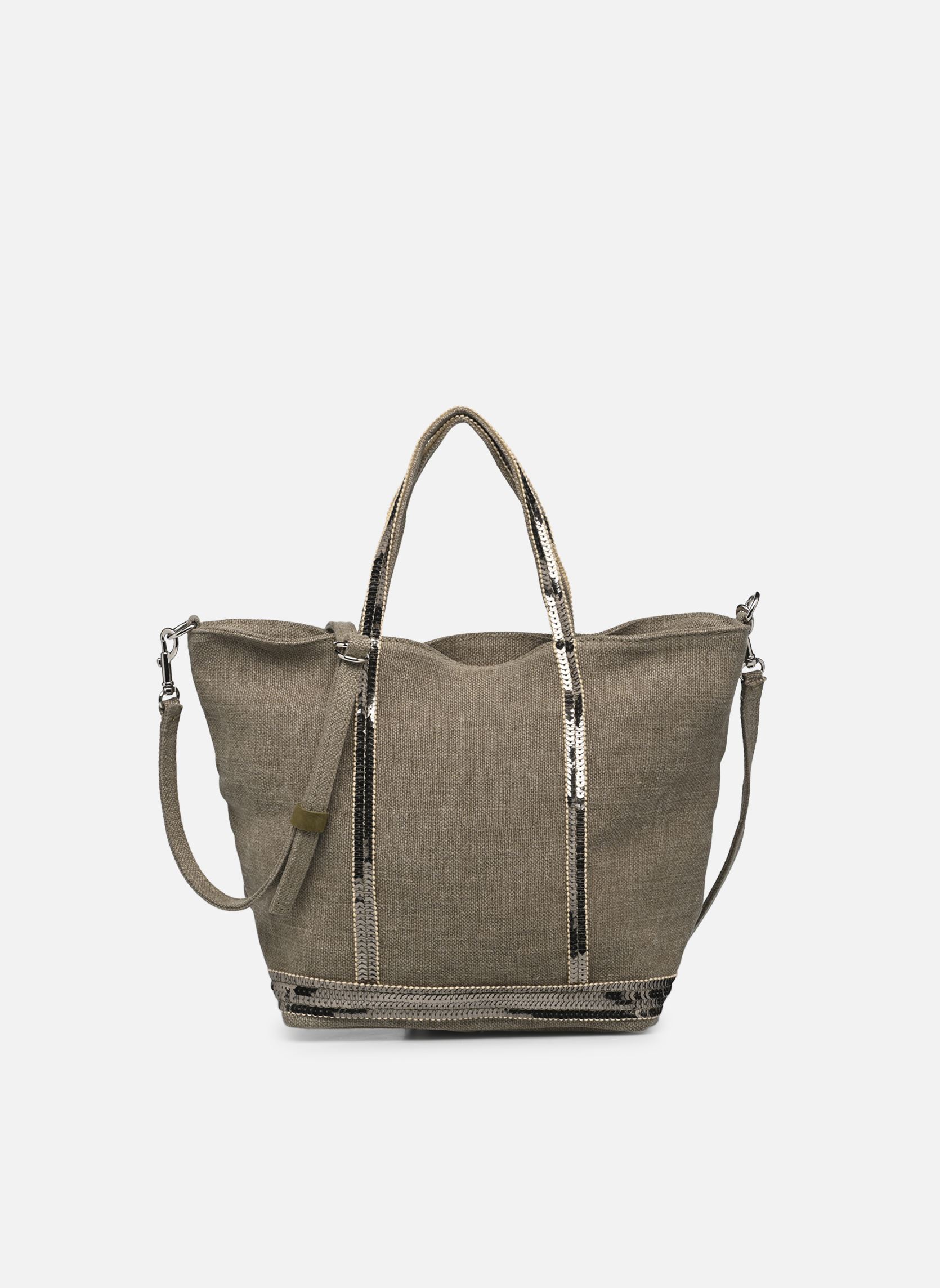 Borsa da spiaggia Cabas S Bandoulière en Lin et Paillettes donna verde Vanessa Bruno Borsa da spiaggia Cabas S Bandoulière en Lin et Paillettes donna verde KAKI