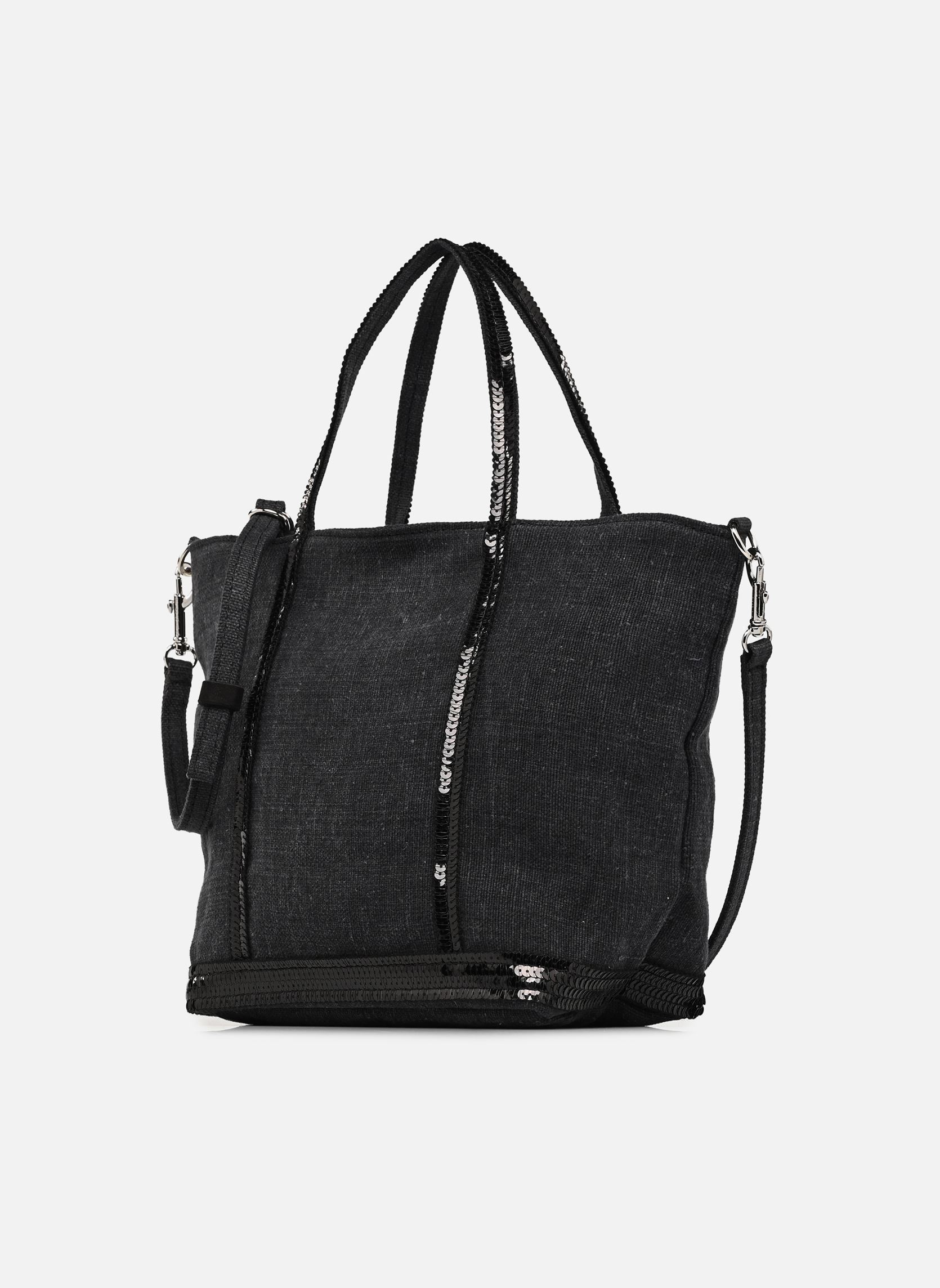 Shopper Cabas S Bandoulière en Lin et Paillettes damen schwarz Vanessa Bruno Shopper Cabas S Bandoulière en Lin et Paillettes damen schwarz NOIR