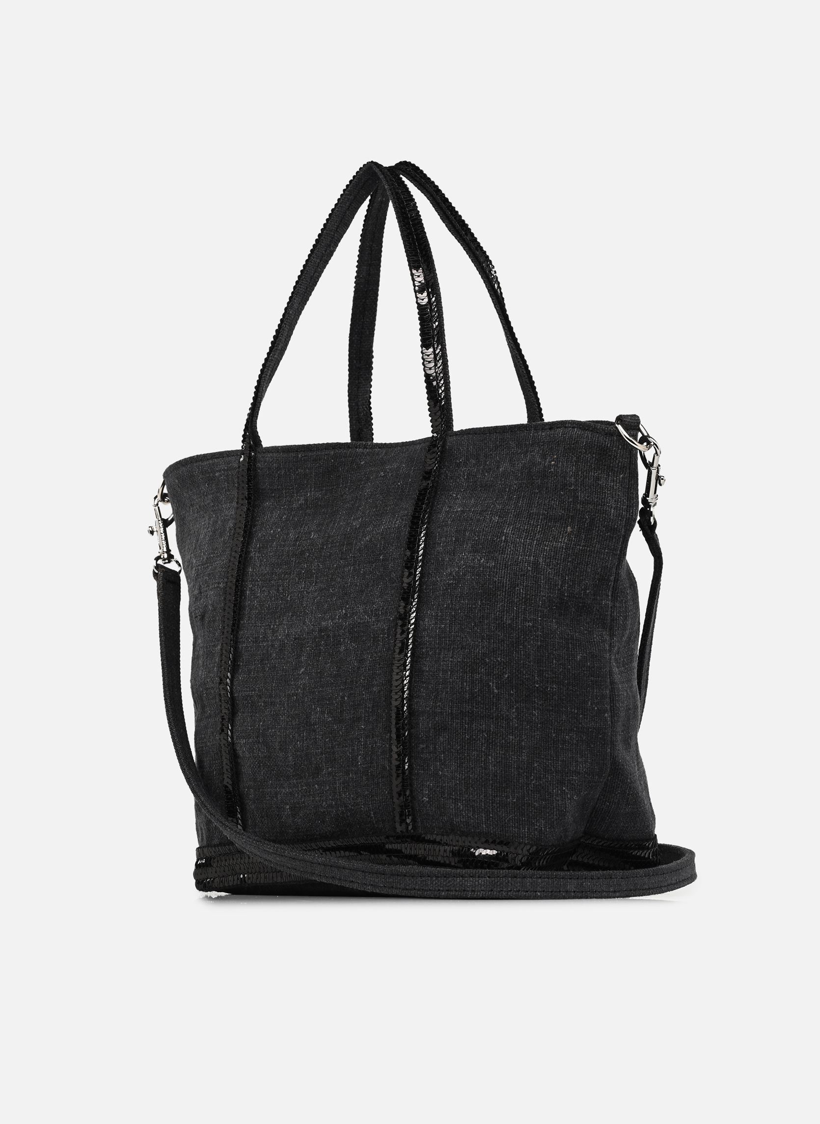 Shopper Cabas S Bandoulière en Lin et Paillettes damen schwarz Vanessa Bruno Shopper Cabas S Bandoulière en Lin et Paillettes damen schwarz NOIR