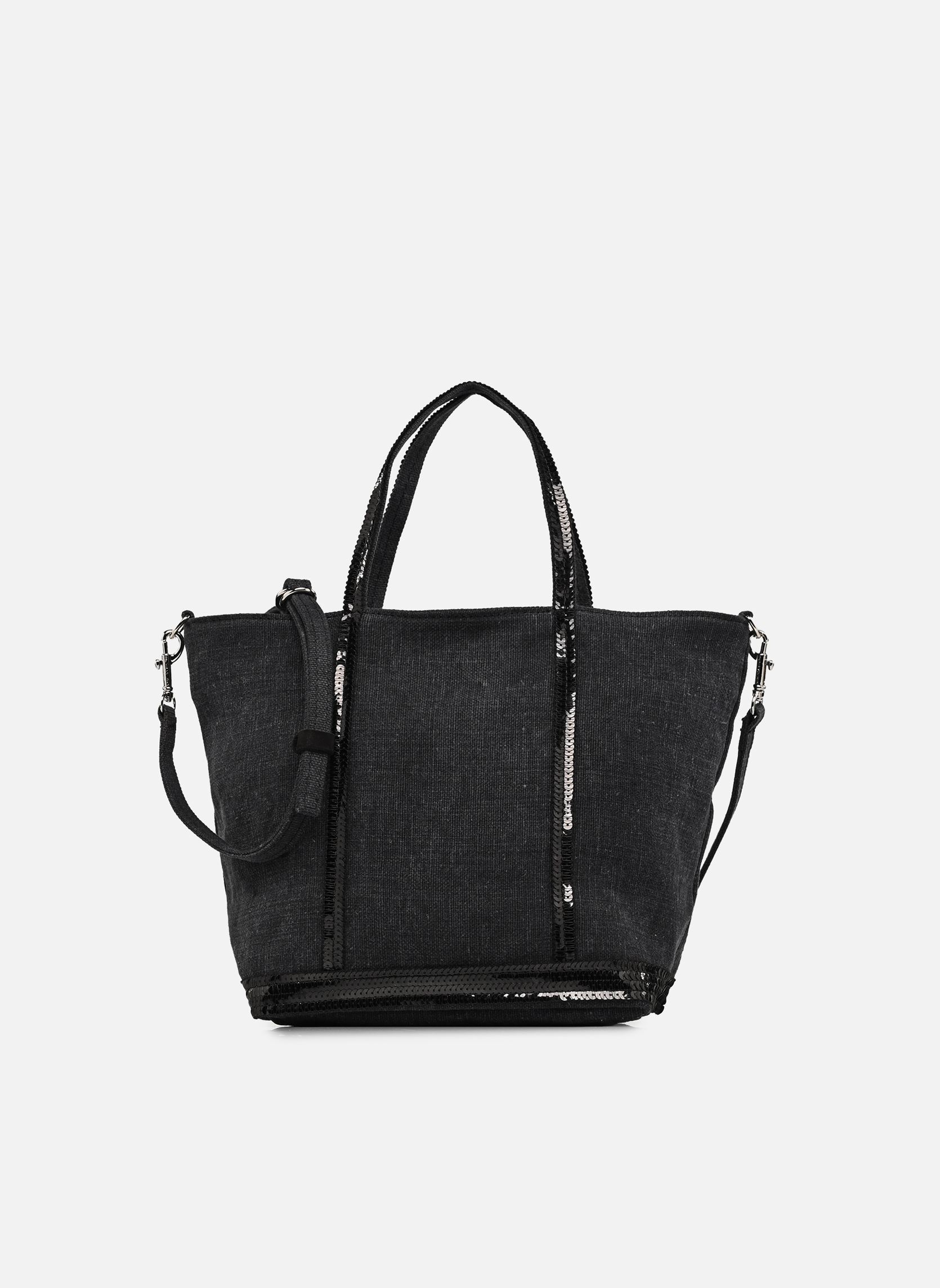 Shopper Cabas S Bandoulière en Lin et Paillettes damen schwarz Vanessa Bruno Shopper Cabas S Bandoulière en Lin et Paillettes damen schwarz NOIR