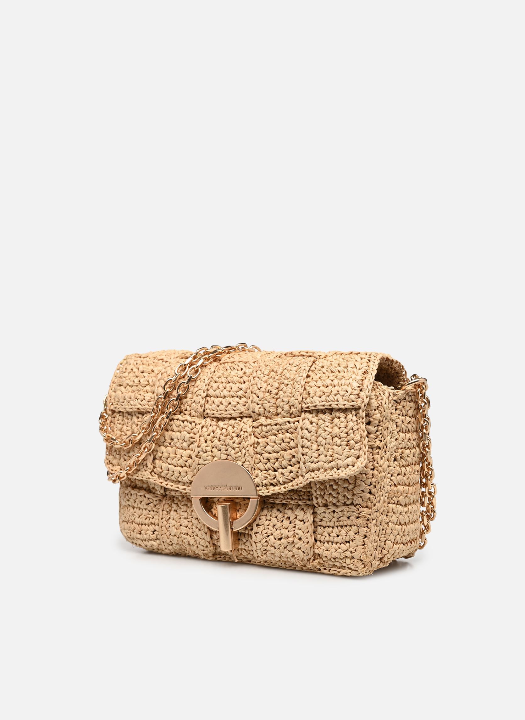 Umhängetaschen Sac Moon Pm En Raphia Effet Damier damen beige Vanessa Bruno Umhängetaschen Sac Moon Pm En Raphia Effet Damier damen beige NATUREL