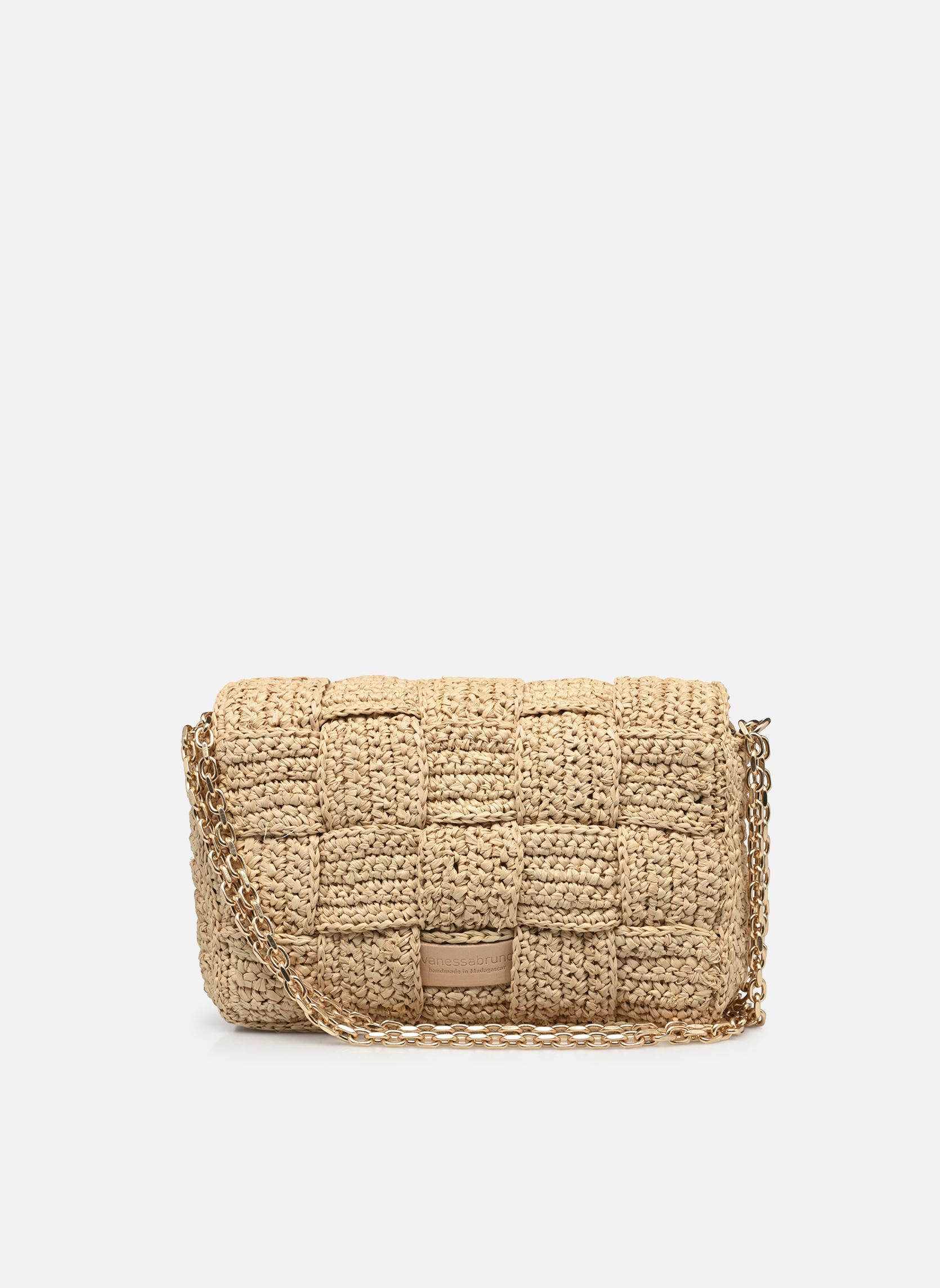 Umhängetaschen Sac Moon Pm En Raphia Effet Damier damen beige Vanessa Bruno Umhängetaschen Sac Moon Pm En Raphia Effet Damier damen beige NATUREL