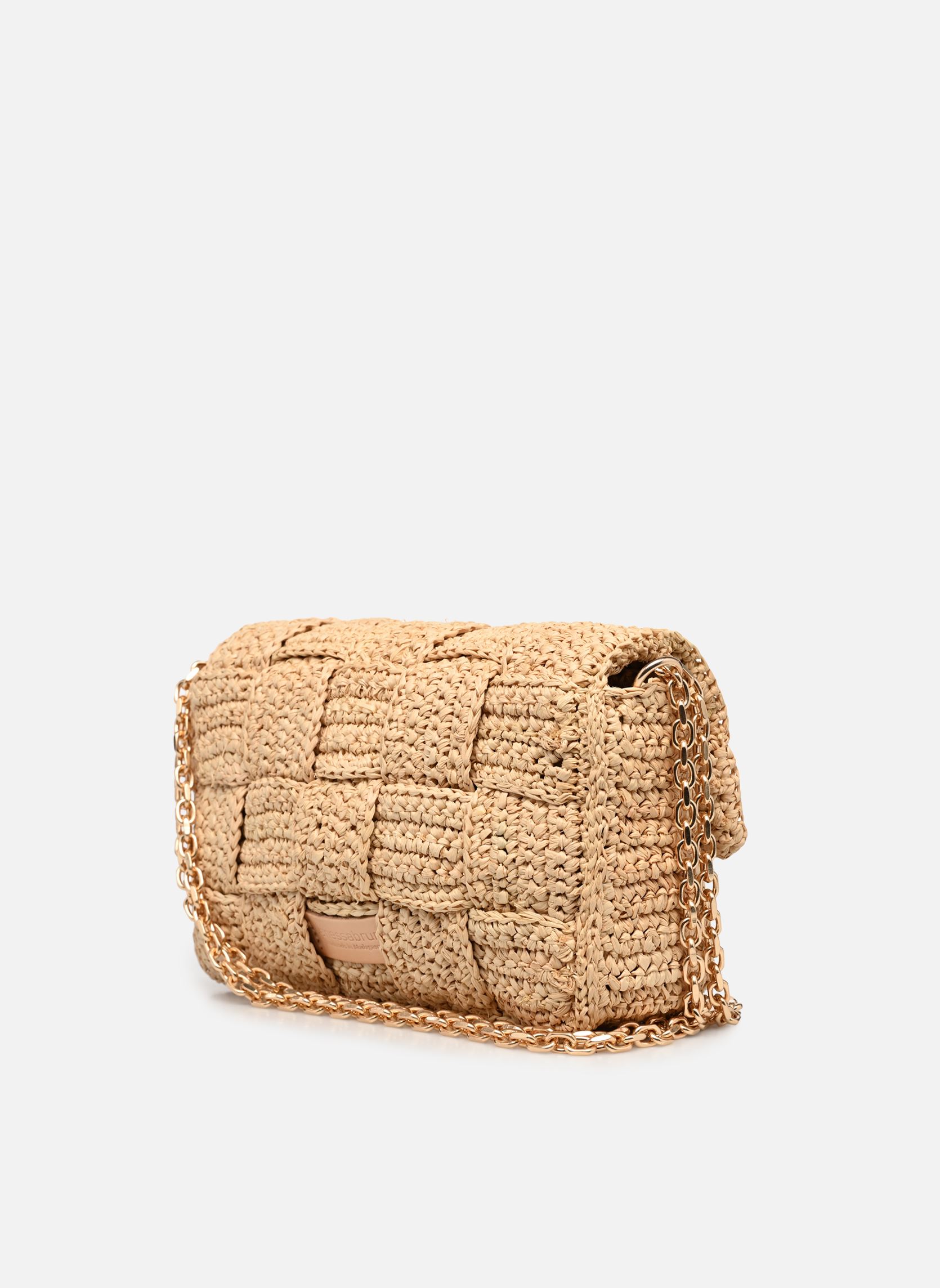 Umhängetaschen Sac Moon Pm En Raphia Effet Damier damen beige Vanessa Bruno Umhängetaschen Sac Moon Pm En Raphia Effet Damier damen beige NATUREL