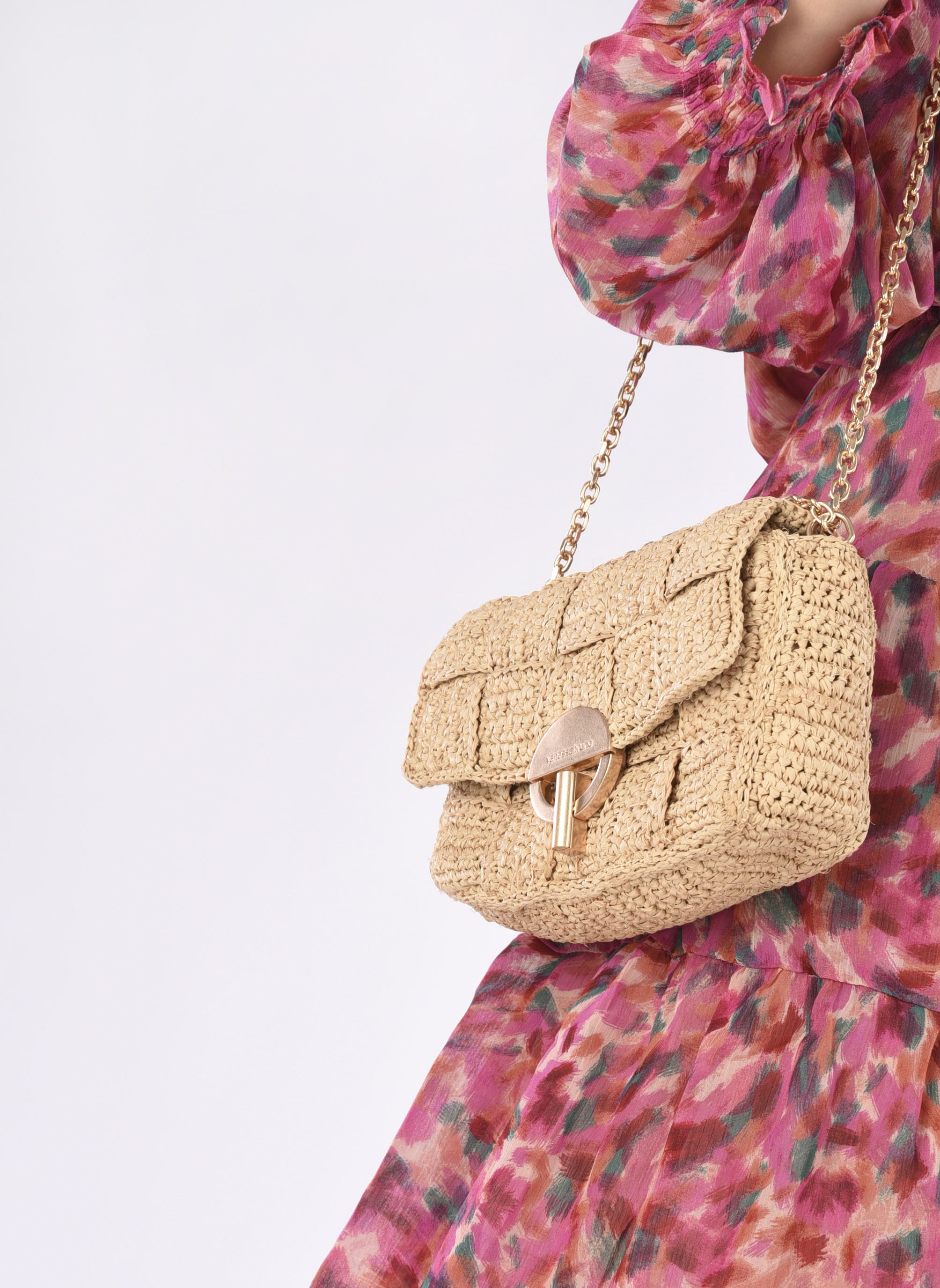Umhängetaschen Sac Moon Pm En Raphia Effet Damier damen beige Vanessa Bruno Umhängetaschen Sac Moon Pm En Raphia Effet Damier damen beige NATUREL