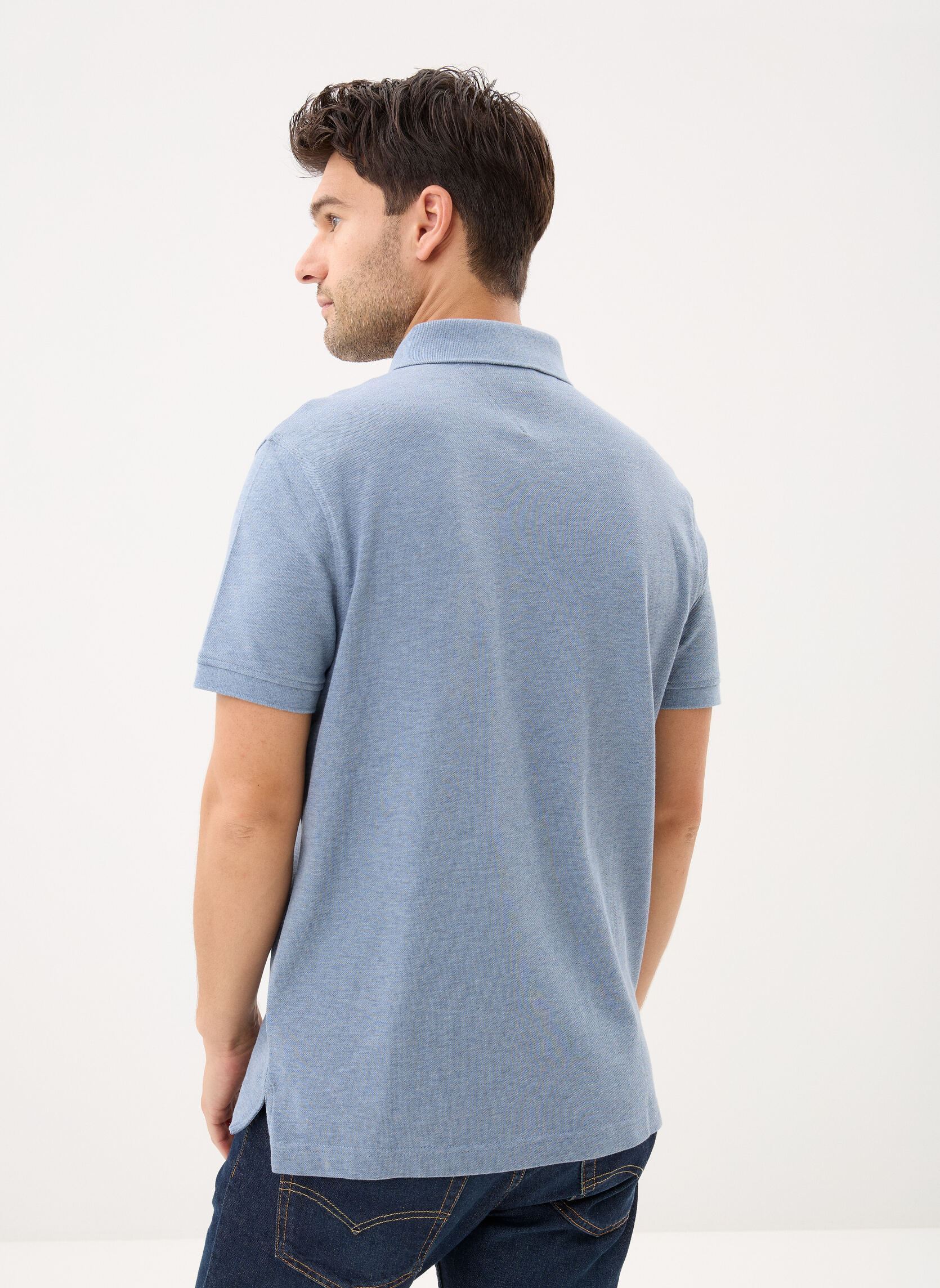 Polos 1985 Regular Polo homme bleu Tommy Hilfiger Polos 1985 Regular Polo homme bleu BRISK BLUE HEATHER