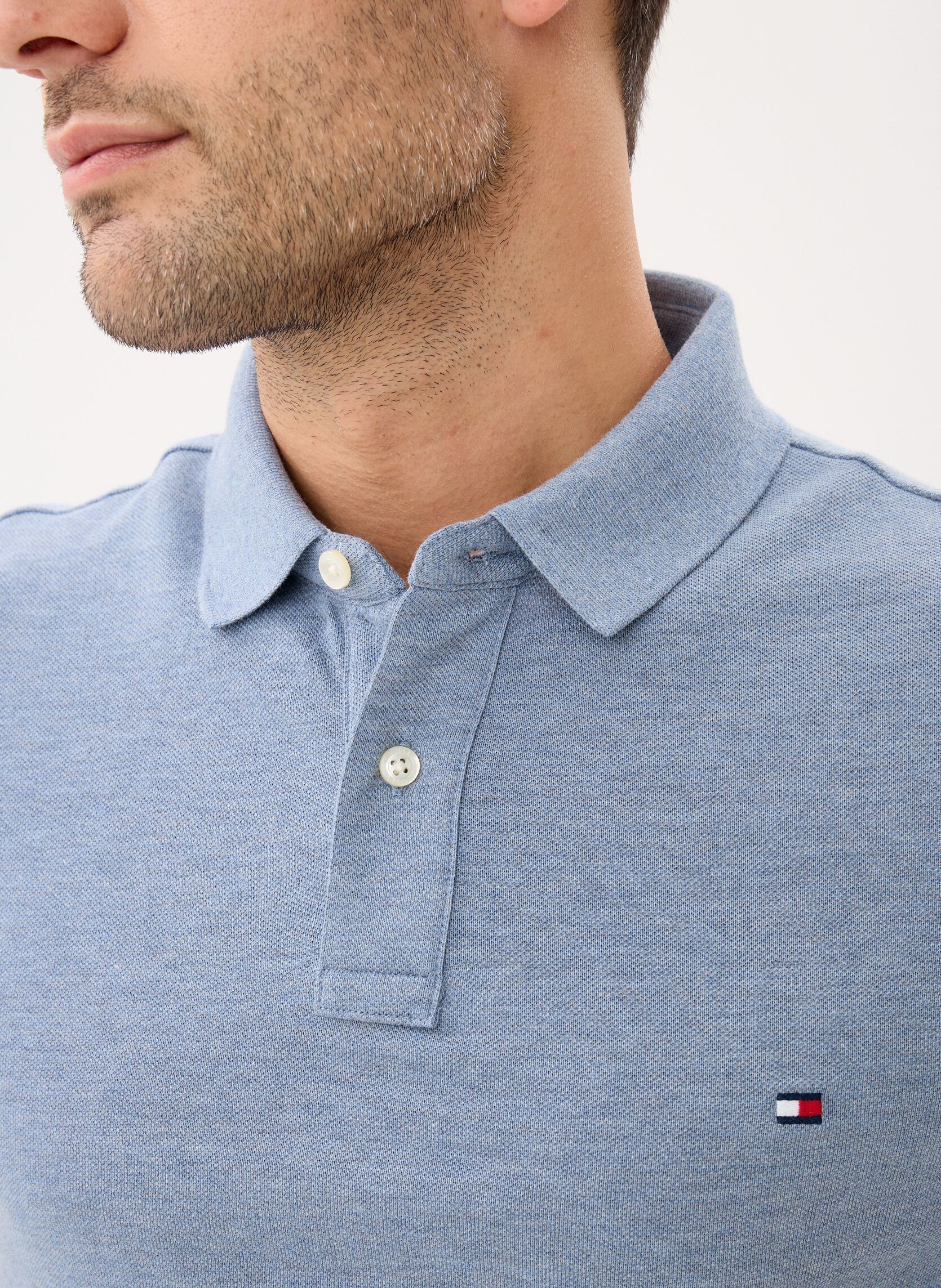 Polos 1985 Regular Polo homme bleu Tommy Hilfiger Polos 1985 Regular Polo homme bleu BRISK BLUE HEATHER