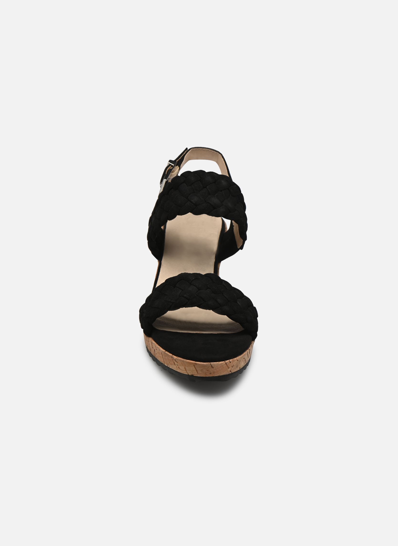 Sandales compensées et plateformes 28708-28 femme noir Caprice Sandales compensées et plateformes 28708-28 femme noir BLACK SUEDE