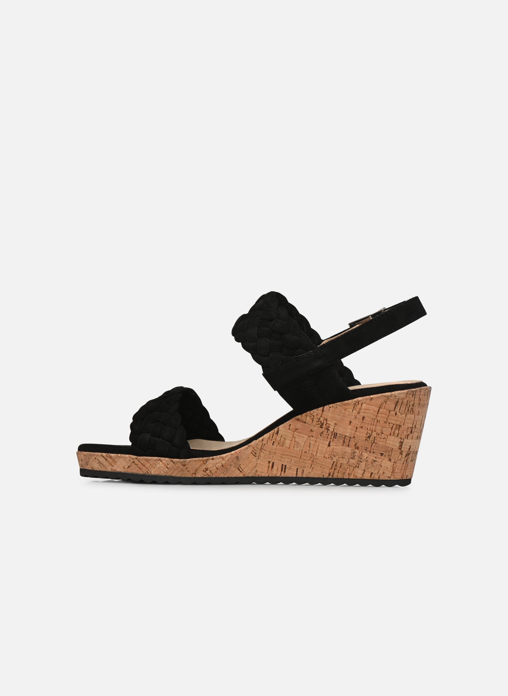Sandales compensées et plateformes 28708-28 femme noir Caprice Sandales compensées et plateformes 28708-28 femme noir BLACK SUEDE