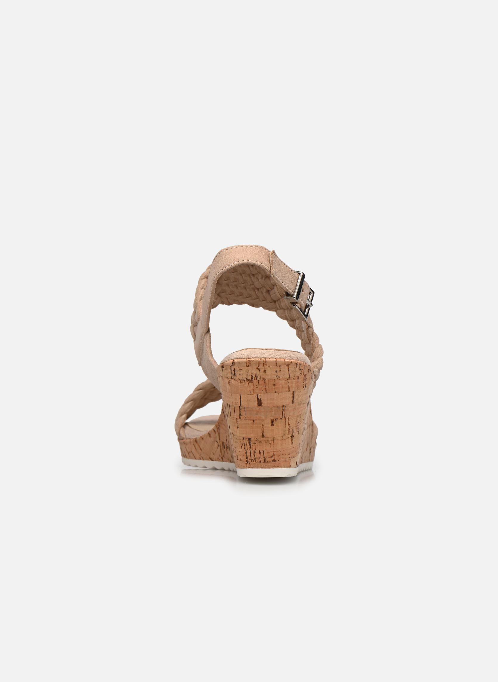 Sandalen met sleehak en plateau 28708-28 dames beige Caprice Sandalen met sleehak en plateau 28708-28 dames beige SAND SUEDE