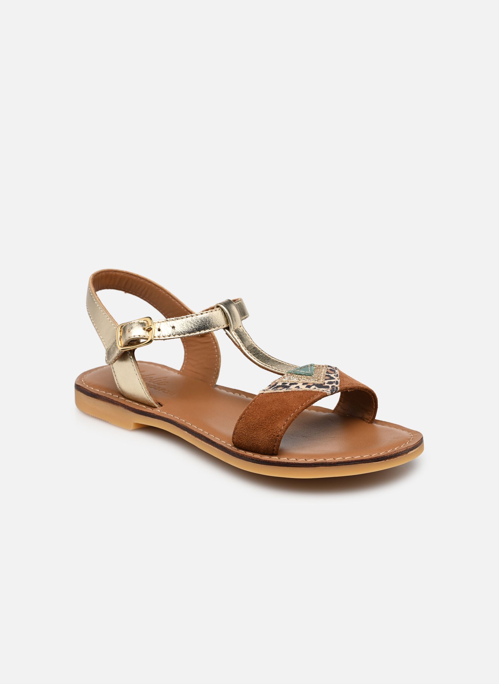 Sandalen Lazar Delta mädchen gold und bronze Adolie Sandalen Lazar Delta mädchen gold und bronze PLATINE - CAMEL MULTI