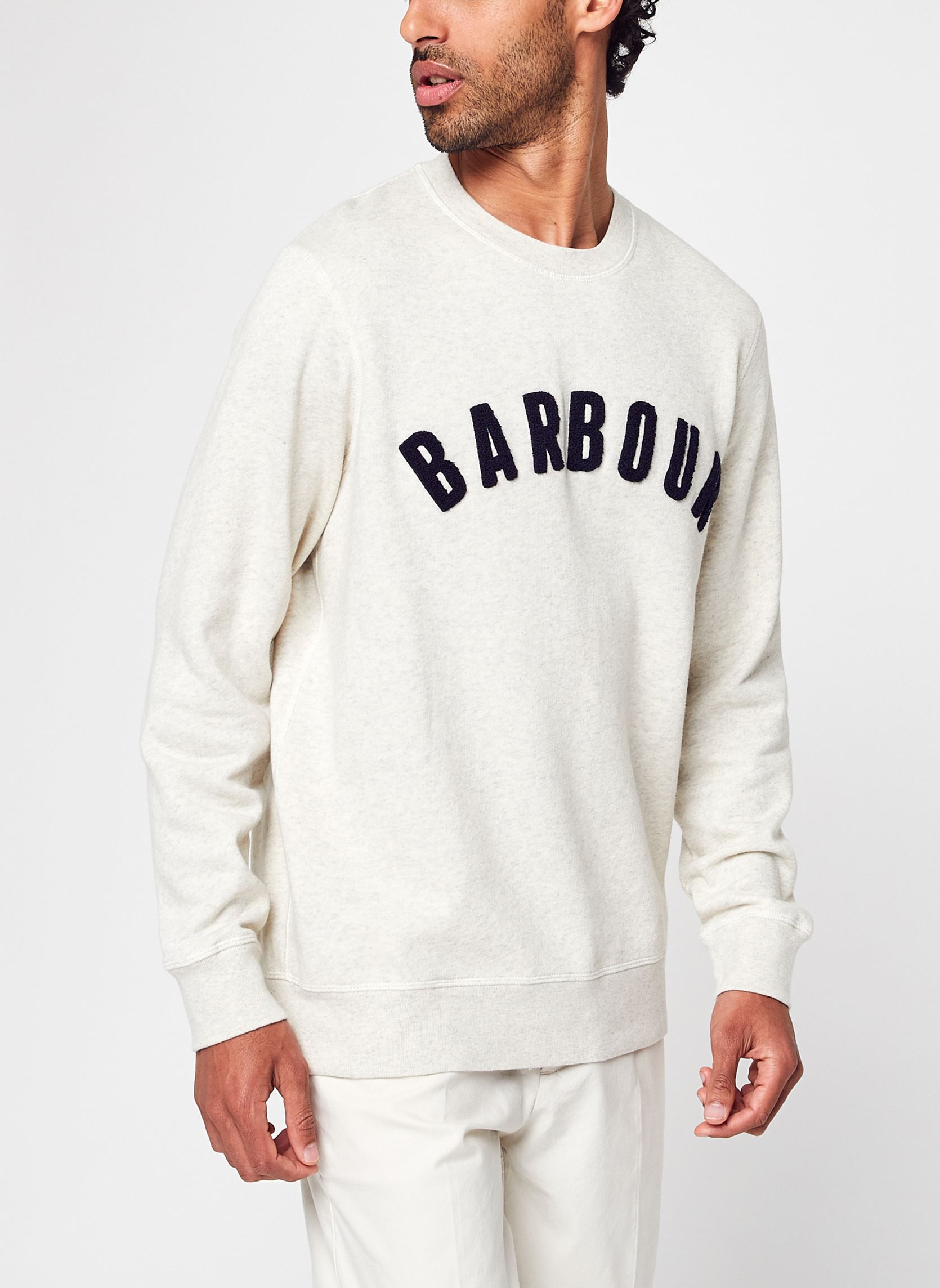 Sweats Prep Logo Crew Sweatshirt homme beige Barbour Sweats Prep Logo Crew Sweatshirt homme beige ECRU MARL