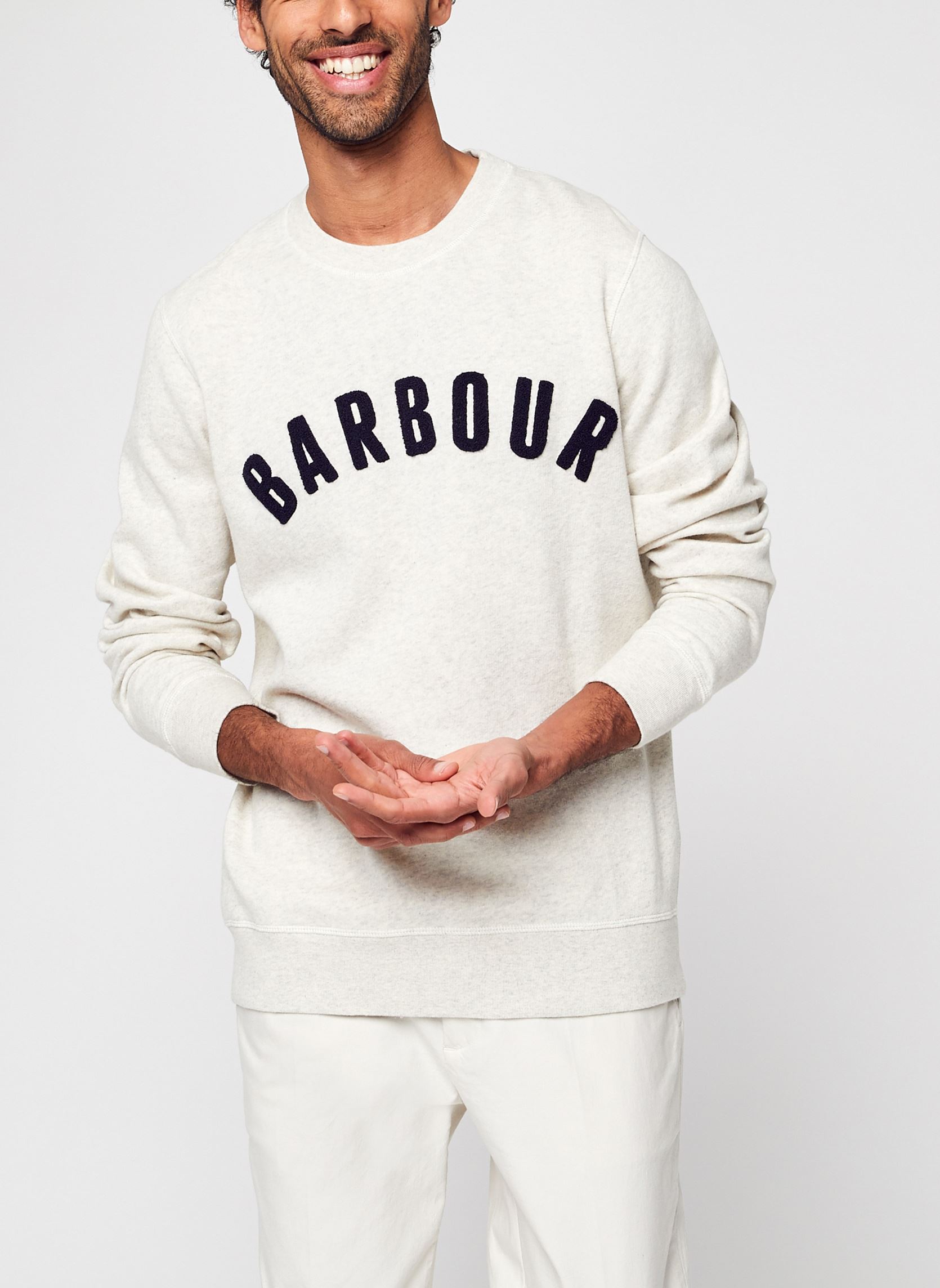 Sweats Prep Logo Crew Sweatshirt homme beige Barbour Sweats Prep Logo Crew Sweatshirt homme beige ECRU MARL
