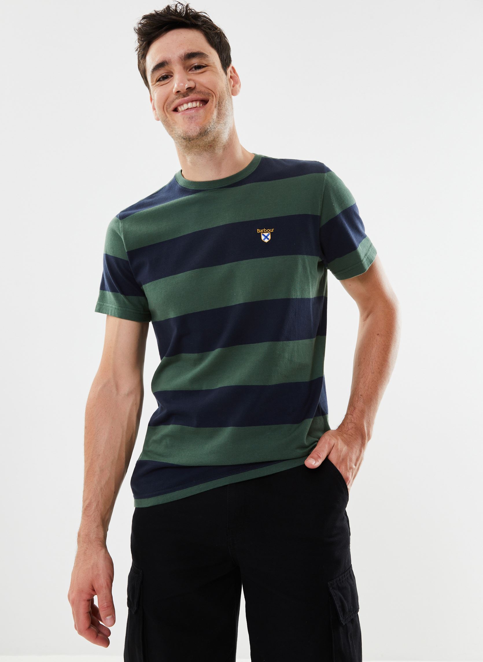 Tee-shirts Cornell Stripe T-Shirt homme vert Barbour Tee-shirts Cornell Stripe T-Shirt homme vert SYCAMORE