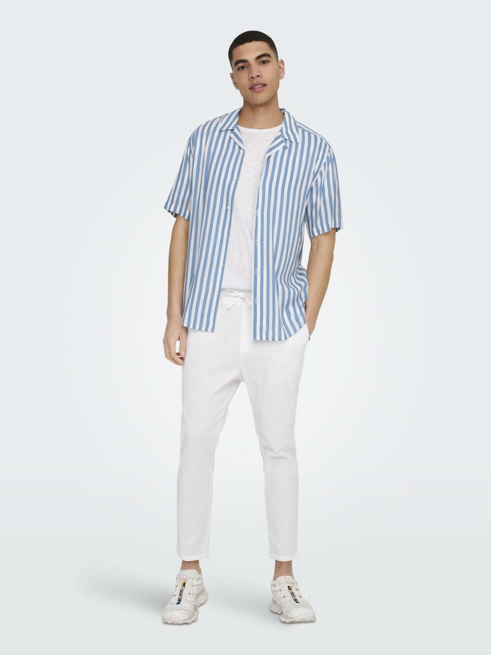 Only & Sons Camicia Uomo Manica Corta In Viscosa – Modello Onswayne Life SS – Regular Fit