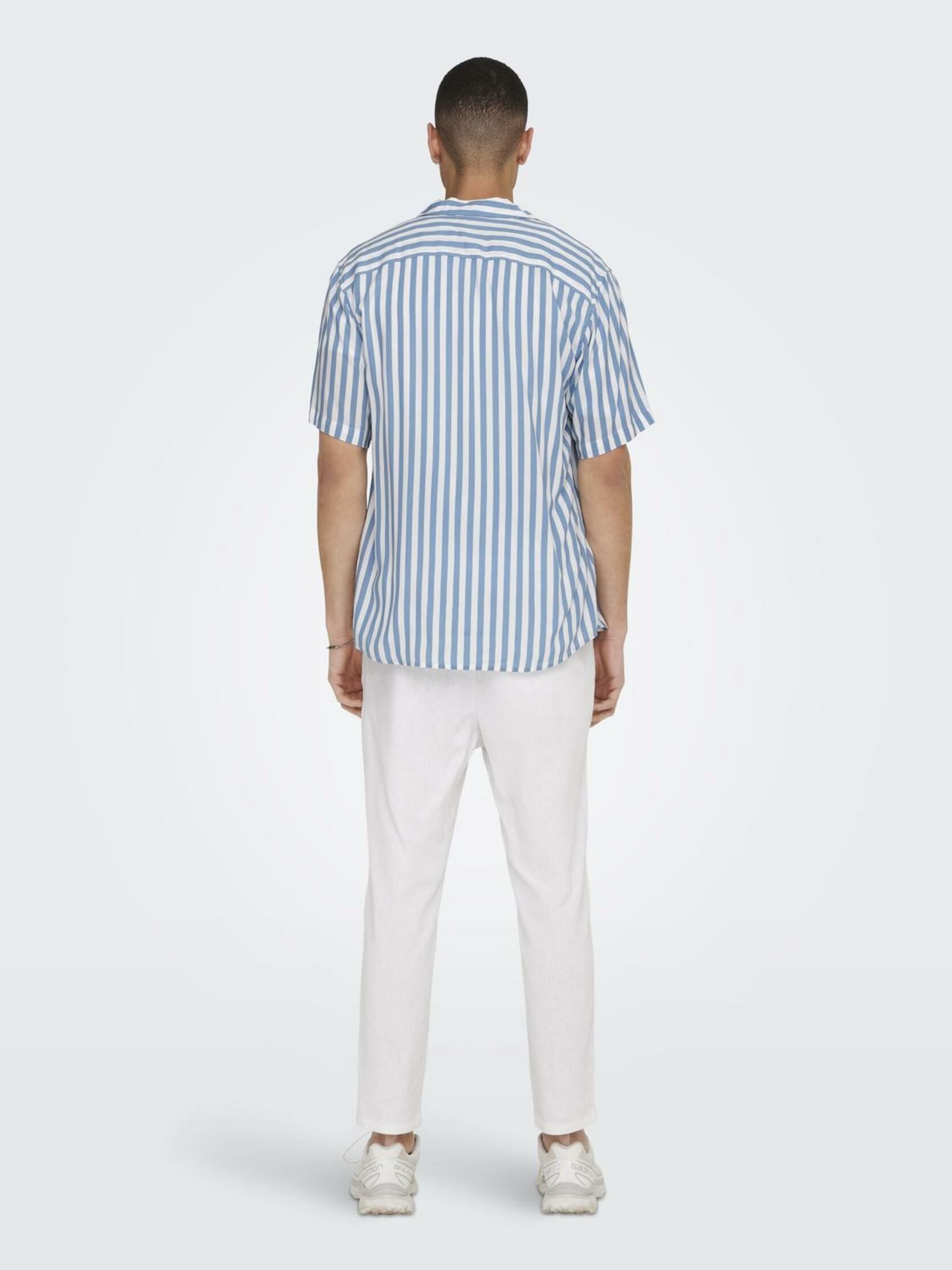 Hemden ONSWAYNE LIFE SS VISCOSE SHIRT NOOS herren blau Only & Sons Hemden ONSWAYNE LIFE SS VISCOSE SHIRT NOOS herren blau MOUNTAIN SPRING